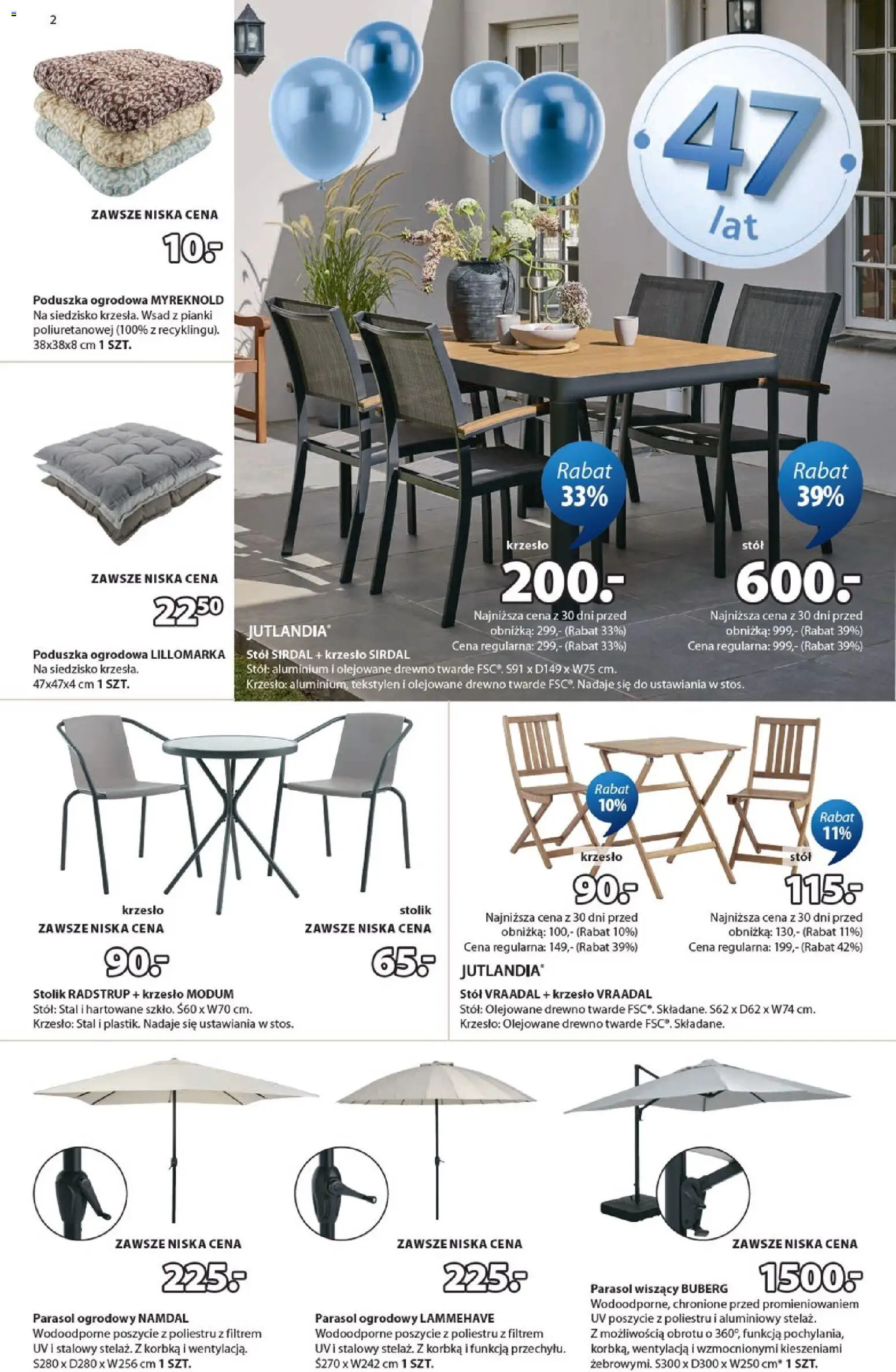 JYSK gazetka od 22.04.2026 | Strona: 2 | Produkty: Poduszka, Stół, Krzesło, Pianki