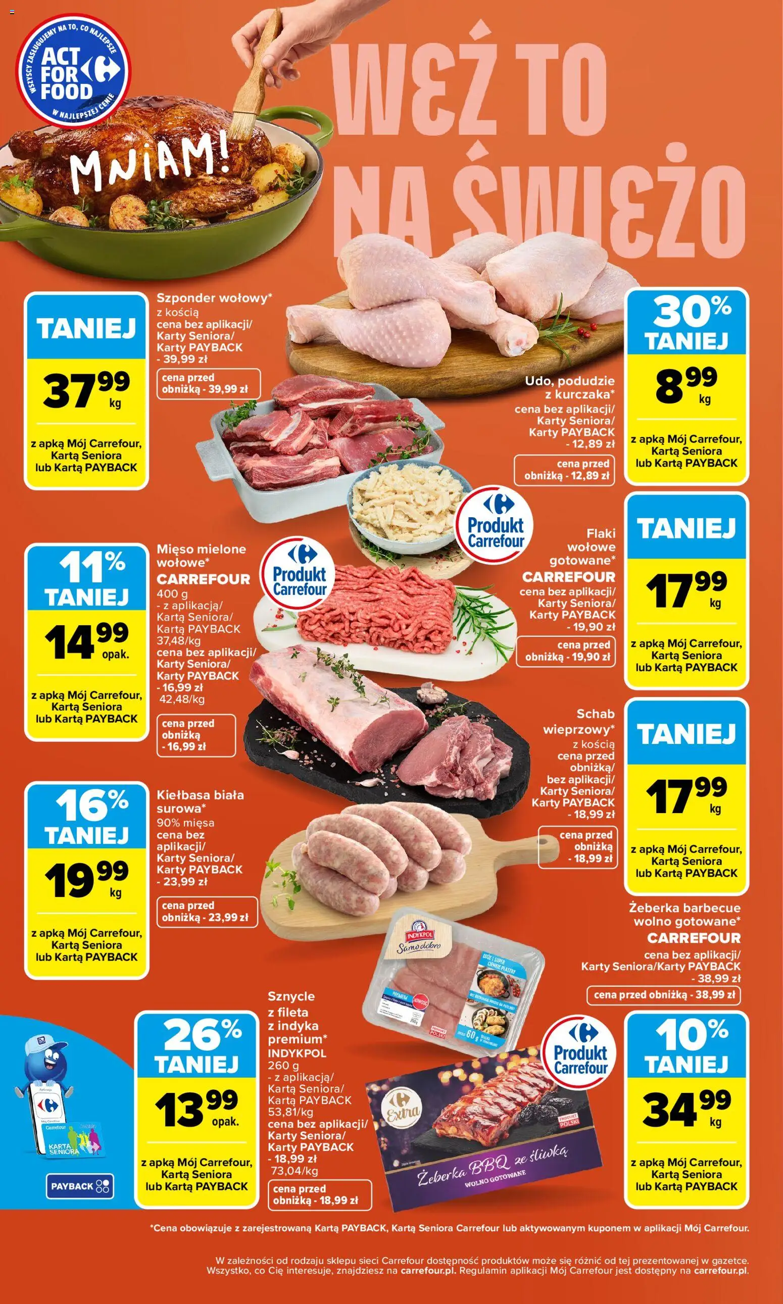 Carrefour gazetka - Weź to na świeżo od 16.03.2026 | Strona: 2 | Produkty: Kiełbasa, Schab, Mięso, Mięso mielone