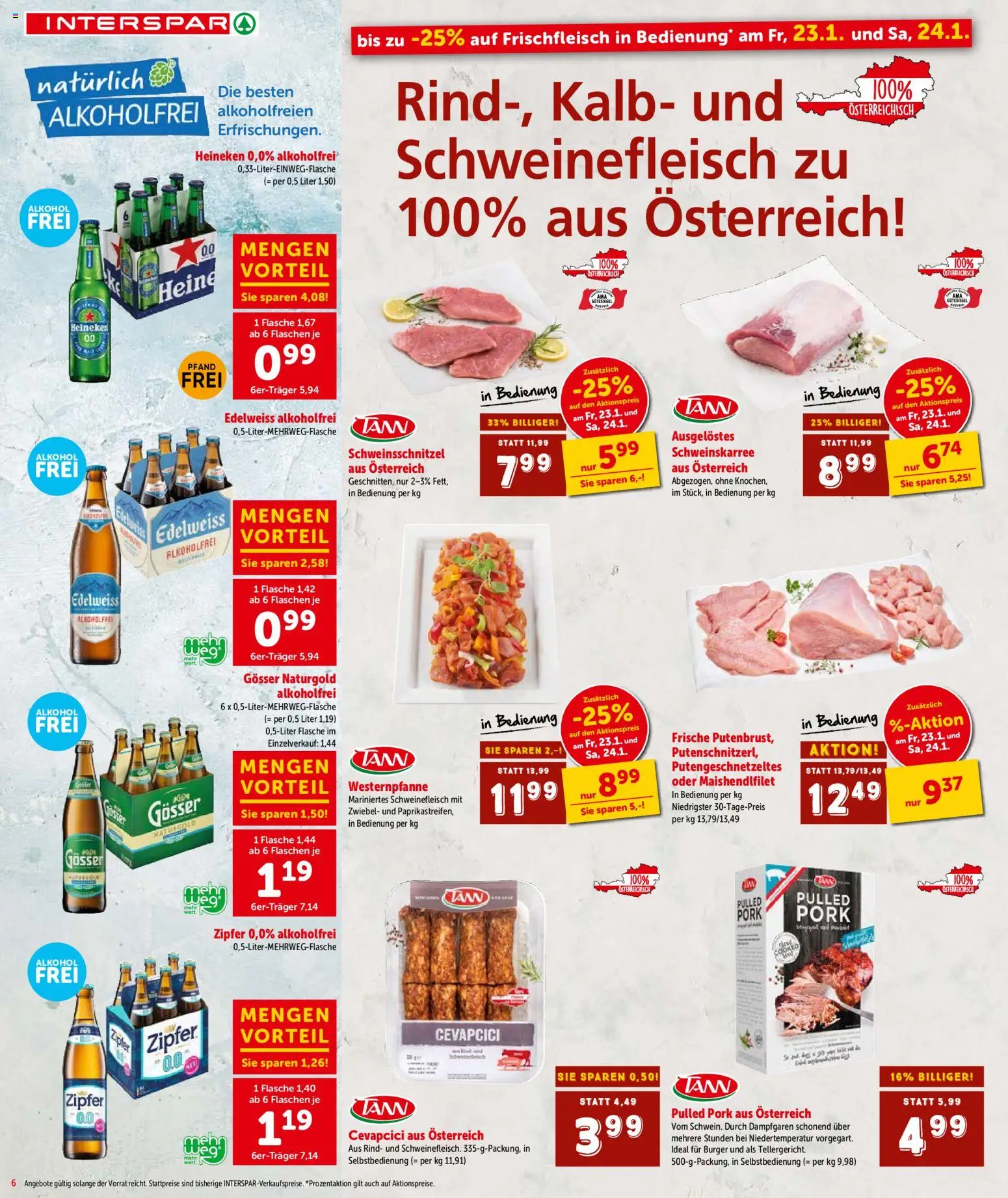 Interspar Flugblatt - Tirol gültig ab 22.01.2026 | Seite: 6 | Produkte: Schweinefleisch