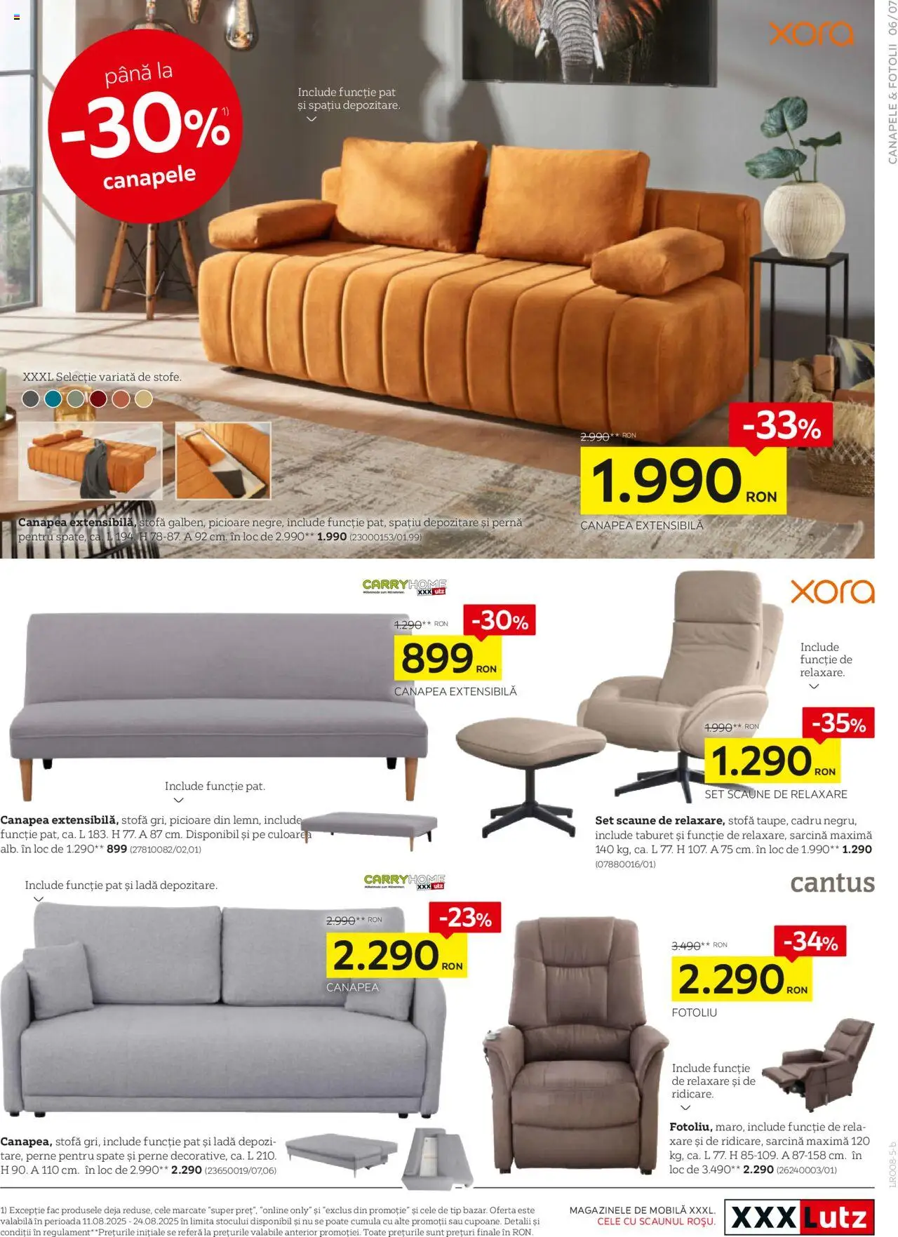 Catalog XXXLutz – valabil de la 01.08.2025 | Pagină: 7 | Produse: Pat, Pernă, Fotoliu, Taburet