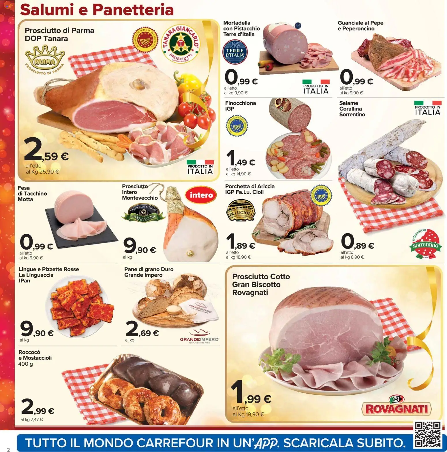 Volantino Carrefour del 02.12.2025 | Pagina: 2 | Prodotti: Pane, Tacchino, Pepe, Guanciale