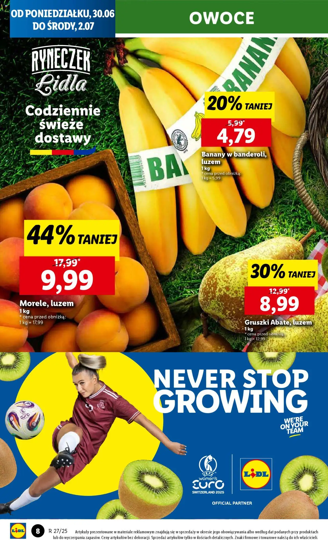 Lidl Gazetka od 30.06.2025 | Strona: 12 | Produkty: Banany, Owoce