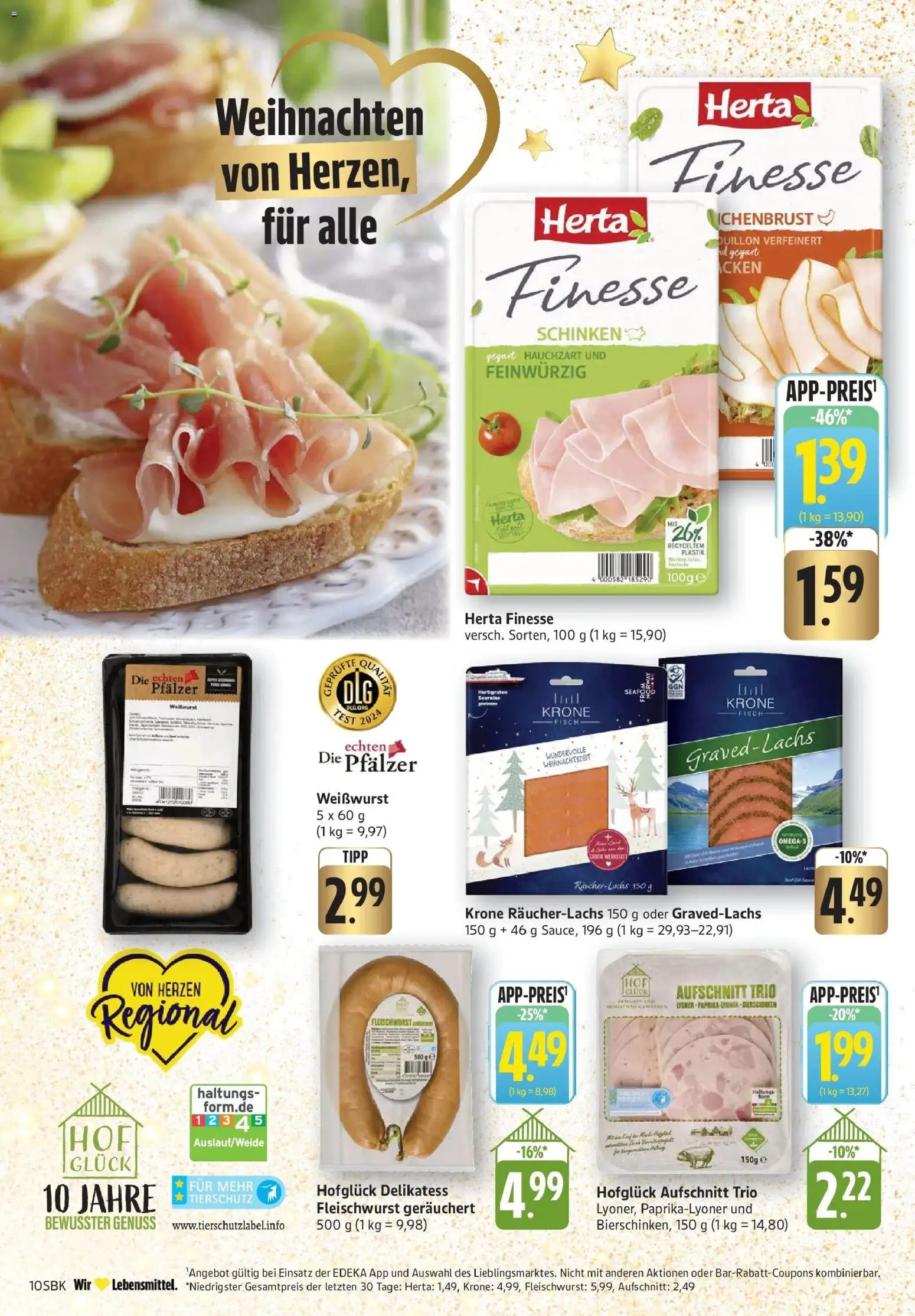 Edeka prospekt Pirmasens	 – gültig ab 08.12.2025 | Seite: 12 | Produkte: Weißwurst, Räucherlachs, Schinken, Herta finesse