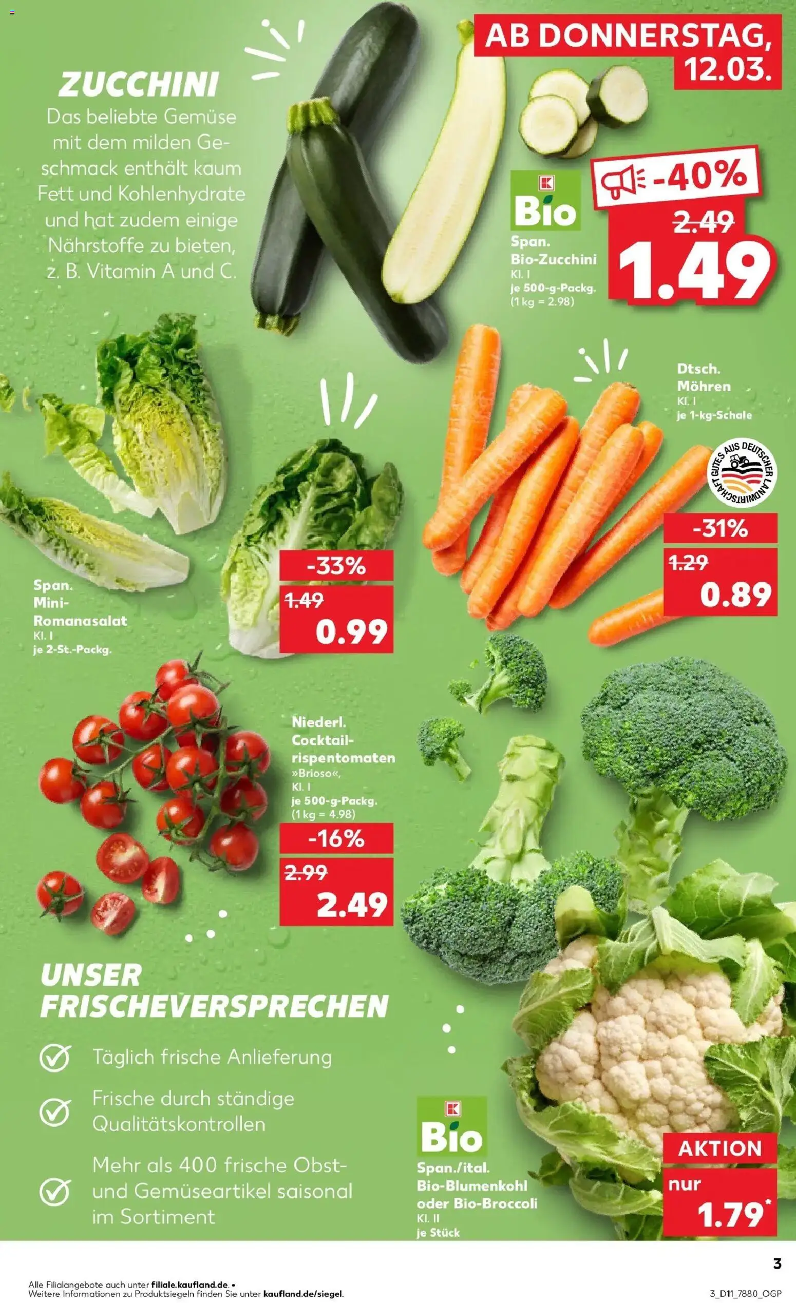Kaufland Prospekt Schwentinental	 – gültig ab 09.03.2026 | Seite: 15 | Produkte: Mohren, Gemüse, Obst, Zucchini