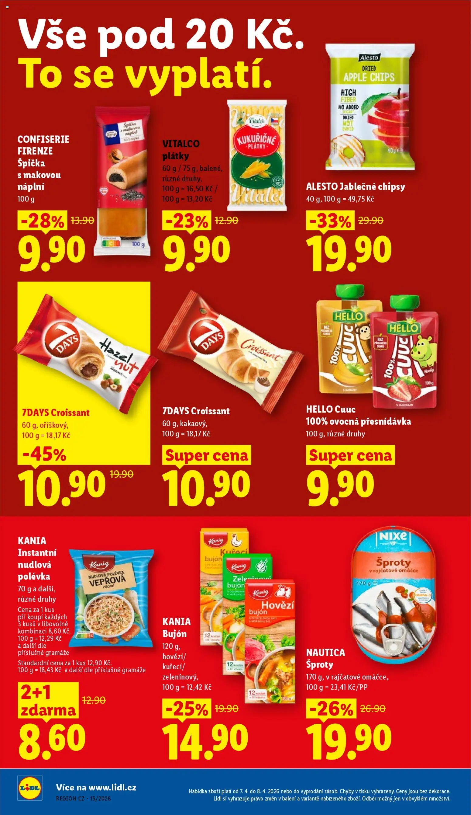 Lidl leták od 07.04.2026 | Strana: 14 | Produkty: Přesnídávka Hello, Hovězí, Apple, Chipsy