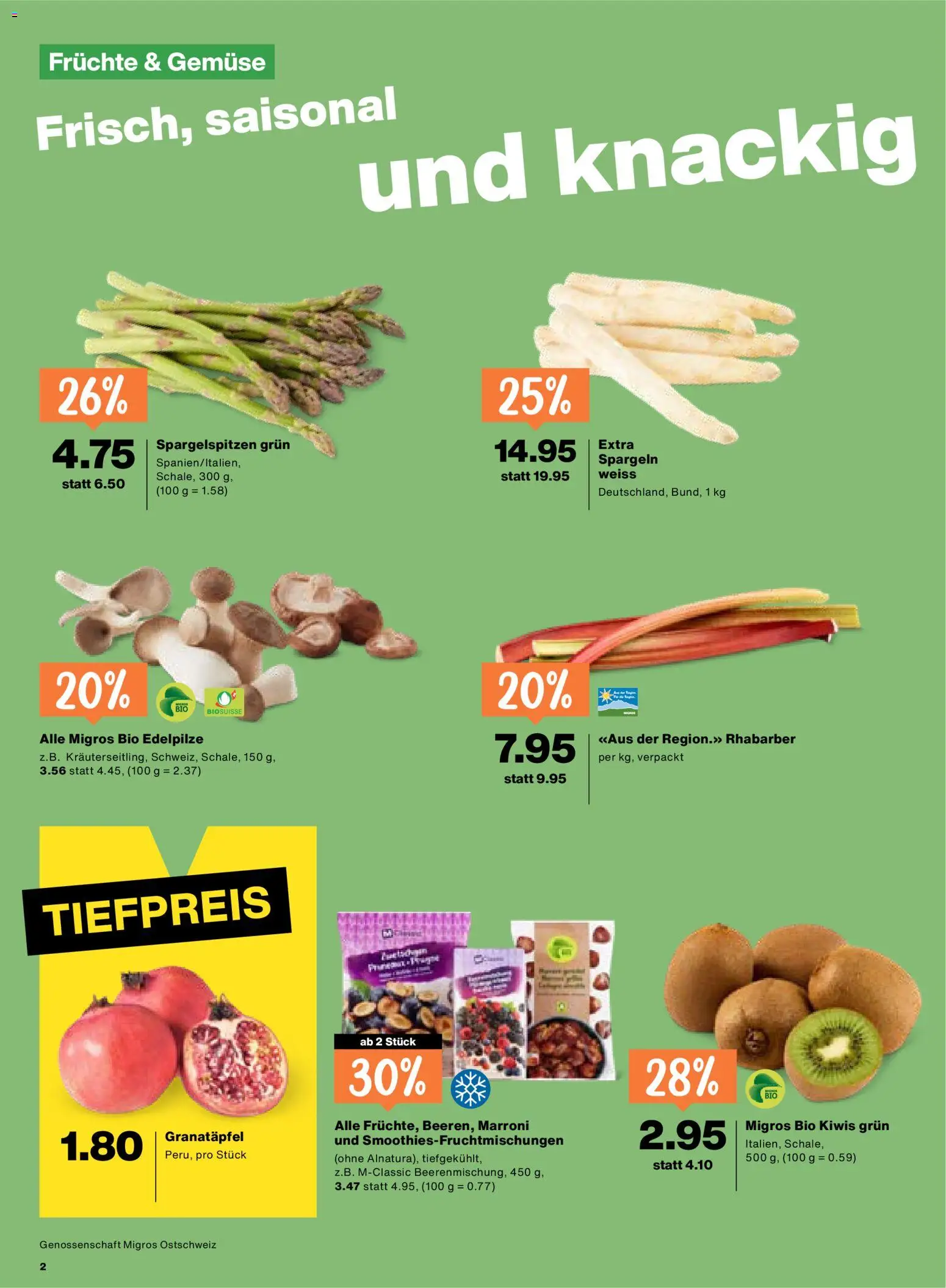 Migros aktionen – gültig ab 23.04.2026 | Seite: 2 | Produkte: Granatapfel, Gemüse, Früchte