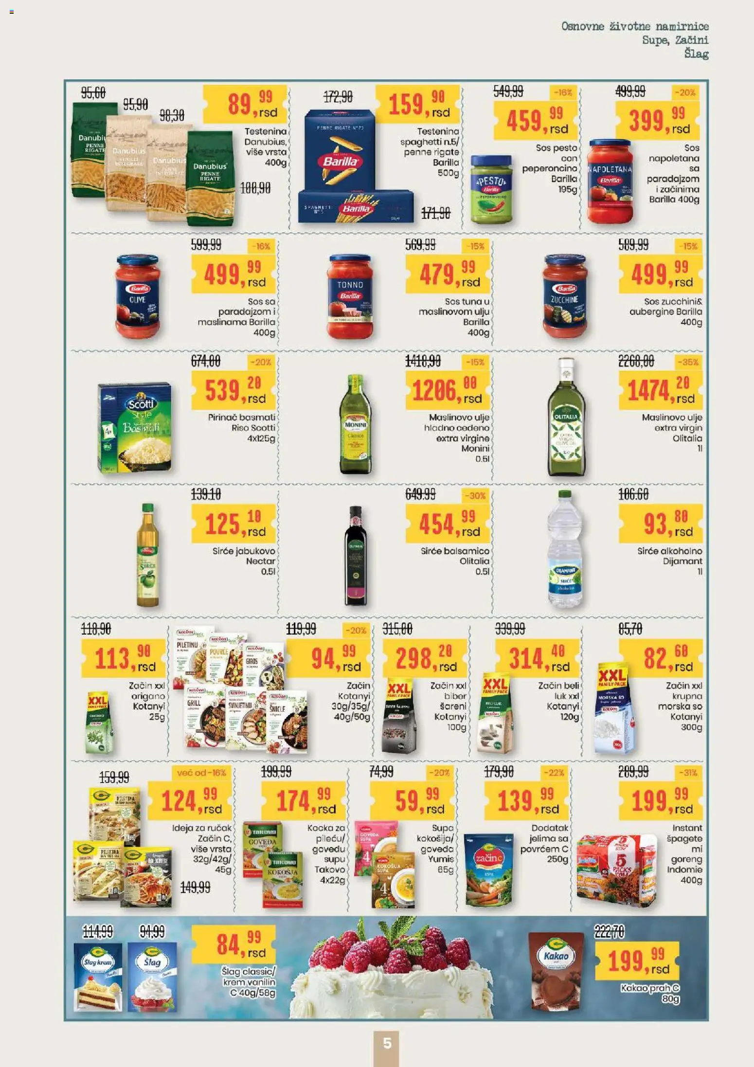 Aroma Market katalog - važi od 13.11.2025 | Strana: 5 | Proizvode: Testenina, Šlag, Sos, Pirinač