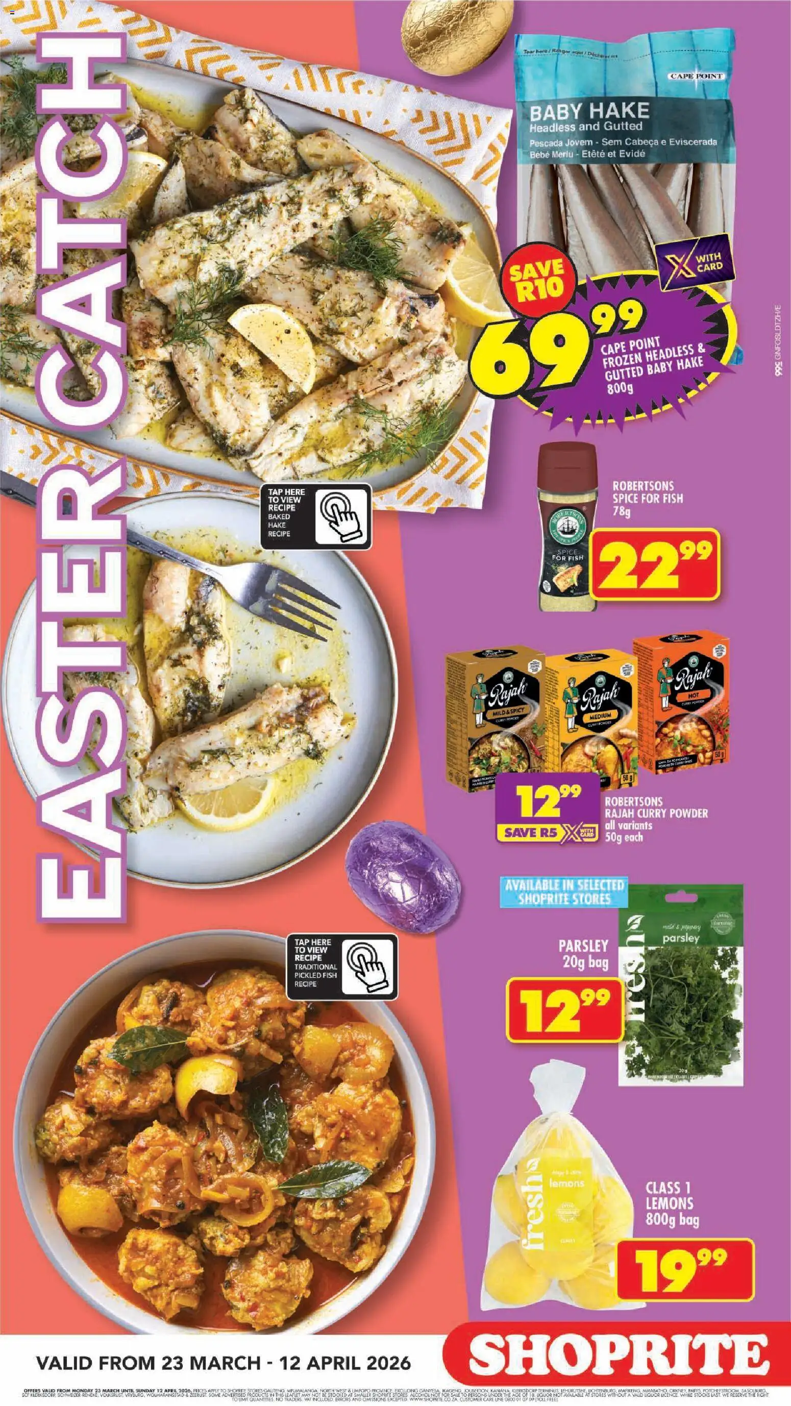 New Shoprite catalogue – valid from 23.03.2026 | Page: 3 | Products: Parsley, Powder, Fish, Tap