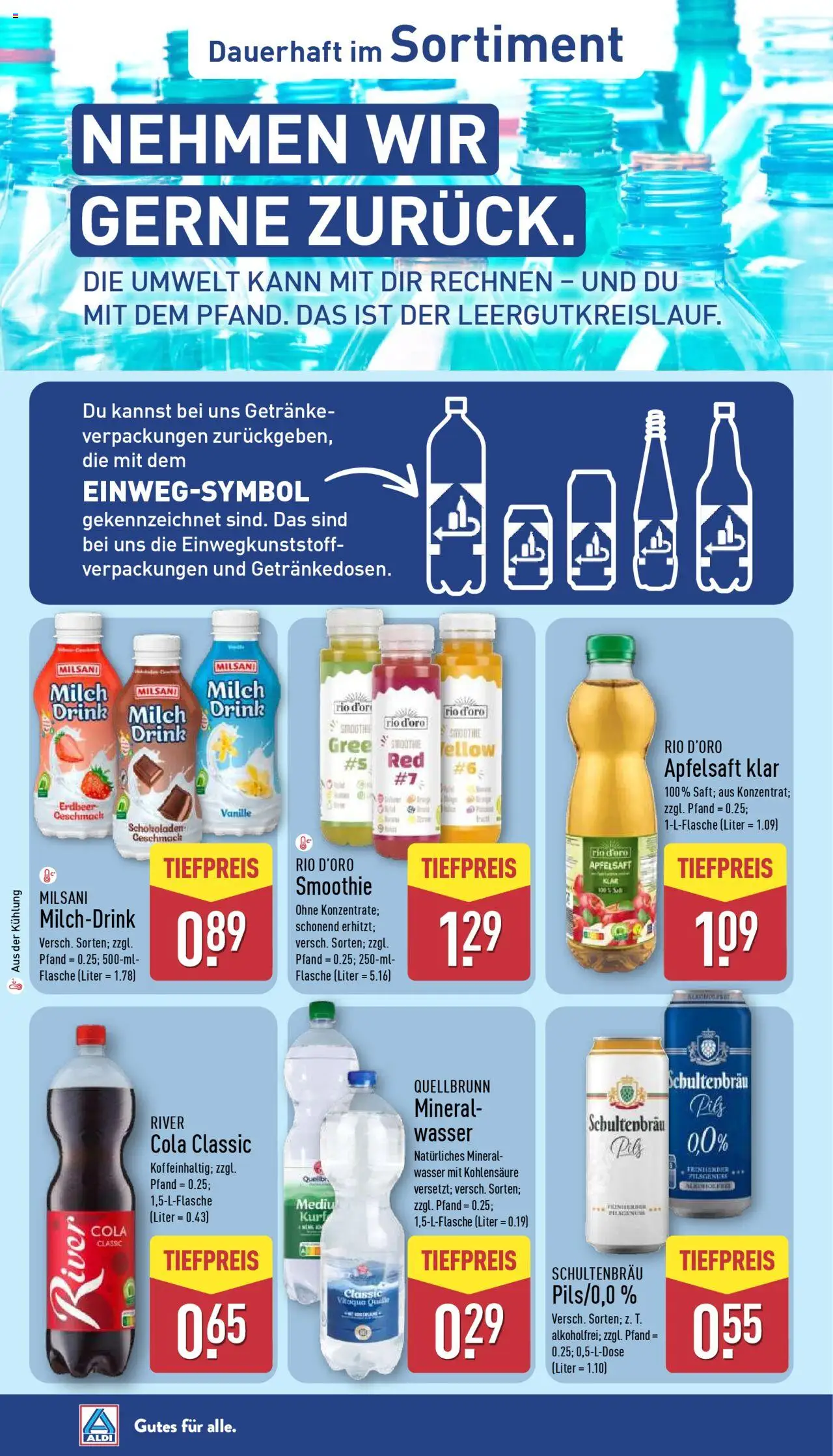 Aldi Prospekt 	 - gültig ab dem 18.08.2025 | Seite: 37 | Produkte: Cola, Pils, Apfelsaft, Wasser