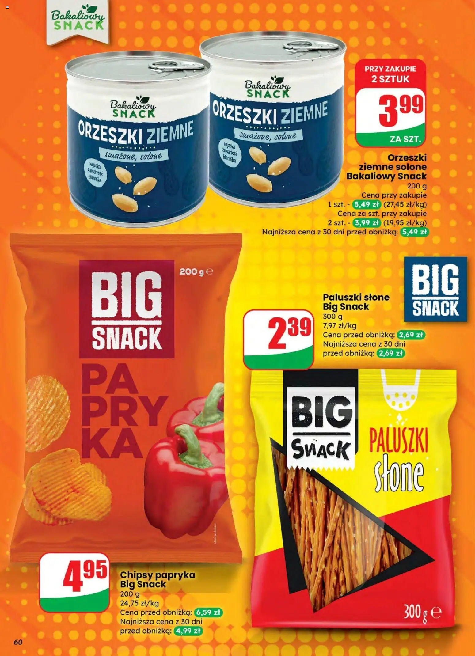 Dino gazetka od 04.03.2026 | Strona: 60 | Produkty: Chipsy, Papryka, Paluszki, Big snack chipsy