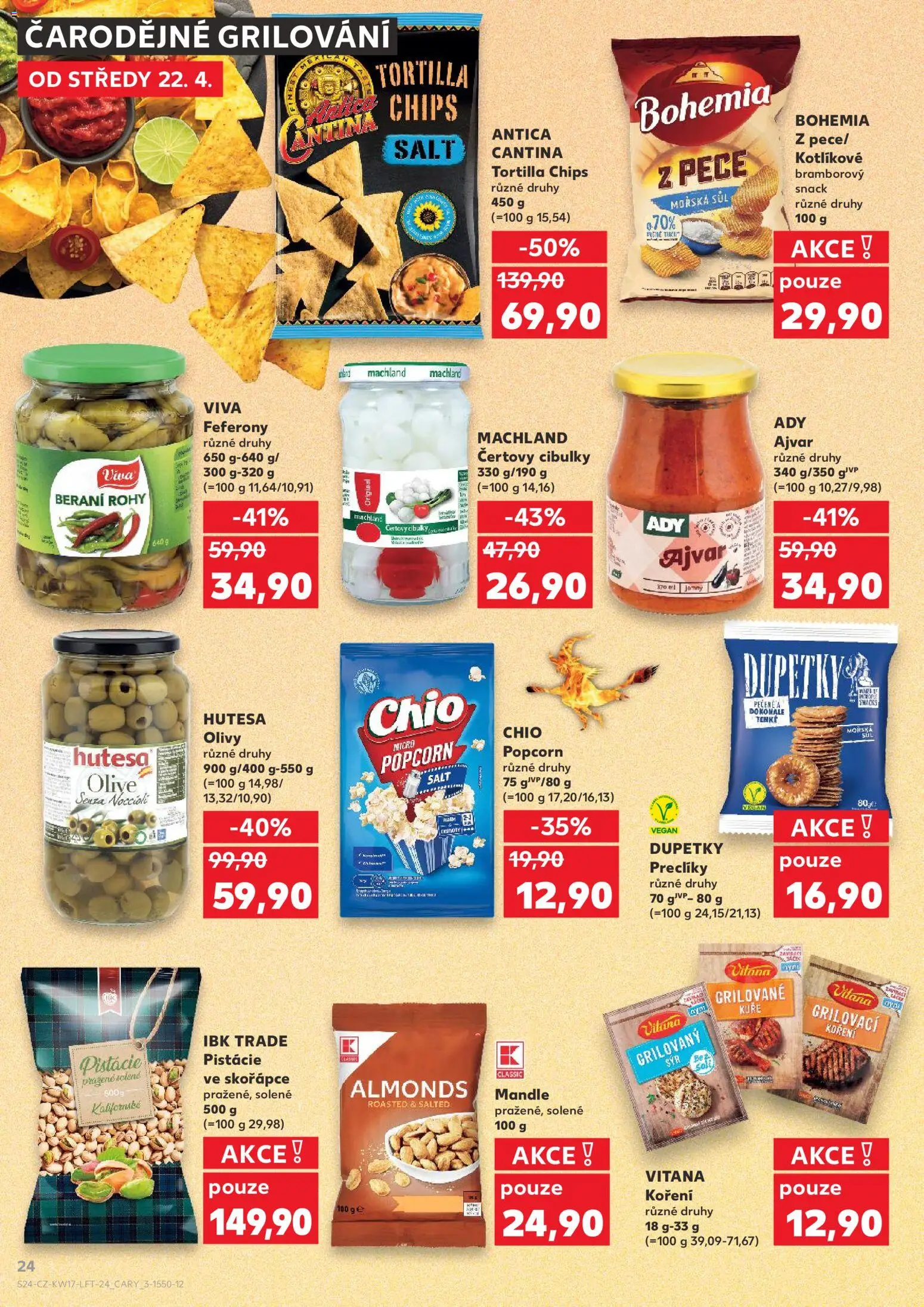 Kaufland leták - Praha 4 od 22.04.2026 | Strana: 24 | Produkty: Finest, Dupetky, Mandle, Olivy
