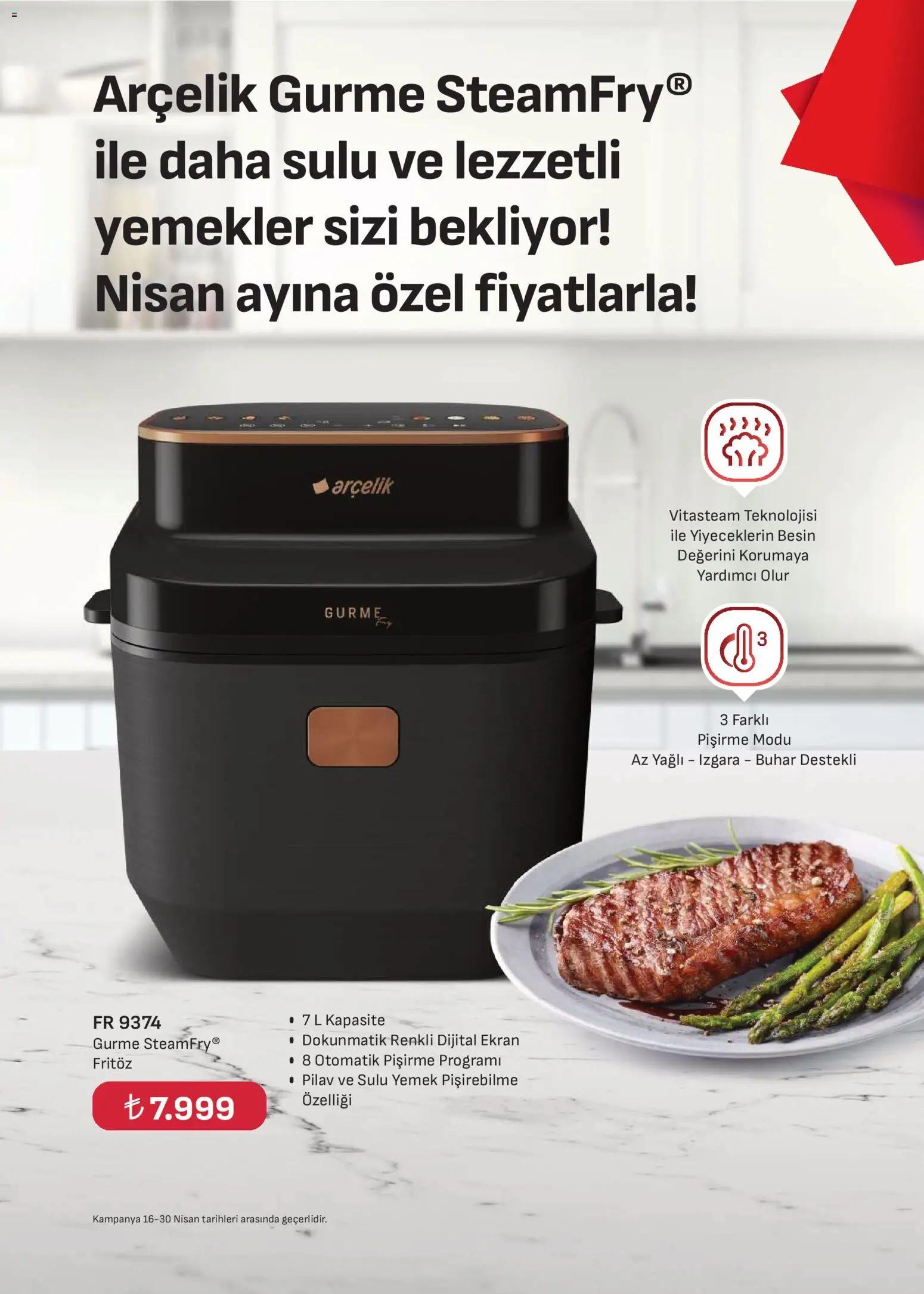 Arçelik Katalog - 16.04.2026 tarihinden itibaren geçerlidir | Sayfa: 54 | Ürünler: Fritöz, Pilav, Izgara