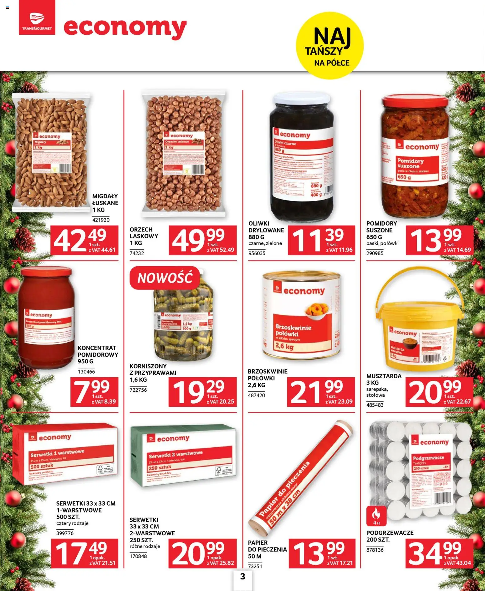 Selgros cash&carry Gazetka - Oferta dla gastronomii od 04.12.2025 | Strona: 3 | Produkty: Pomidory suszone, Musztarda, Brzoskwinie, Orzechy
