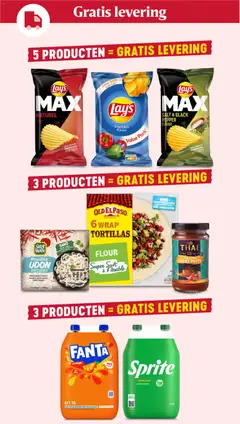 Fanta orange, Fanta orange, New Irresistible Taste, 4x1.5L - Voorbeeld van een folder van Delhaize, geldig van 30.10.2025 | Pagina: 2 | Producten: Noedels, Fanta, Sprite, Chips