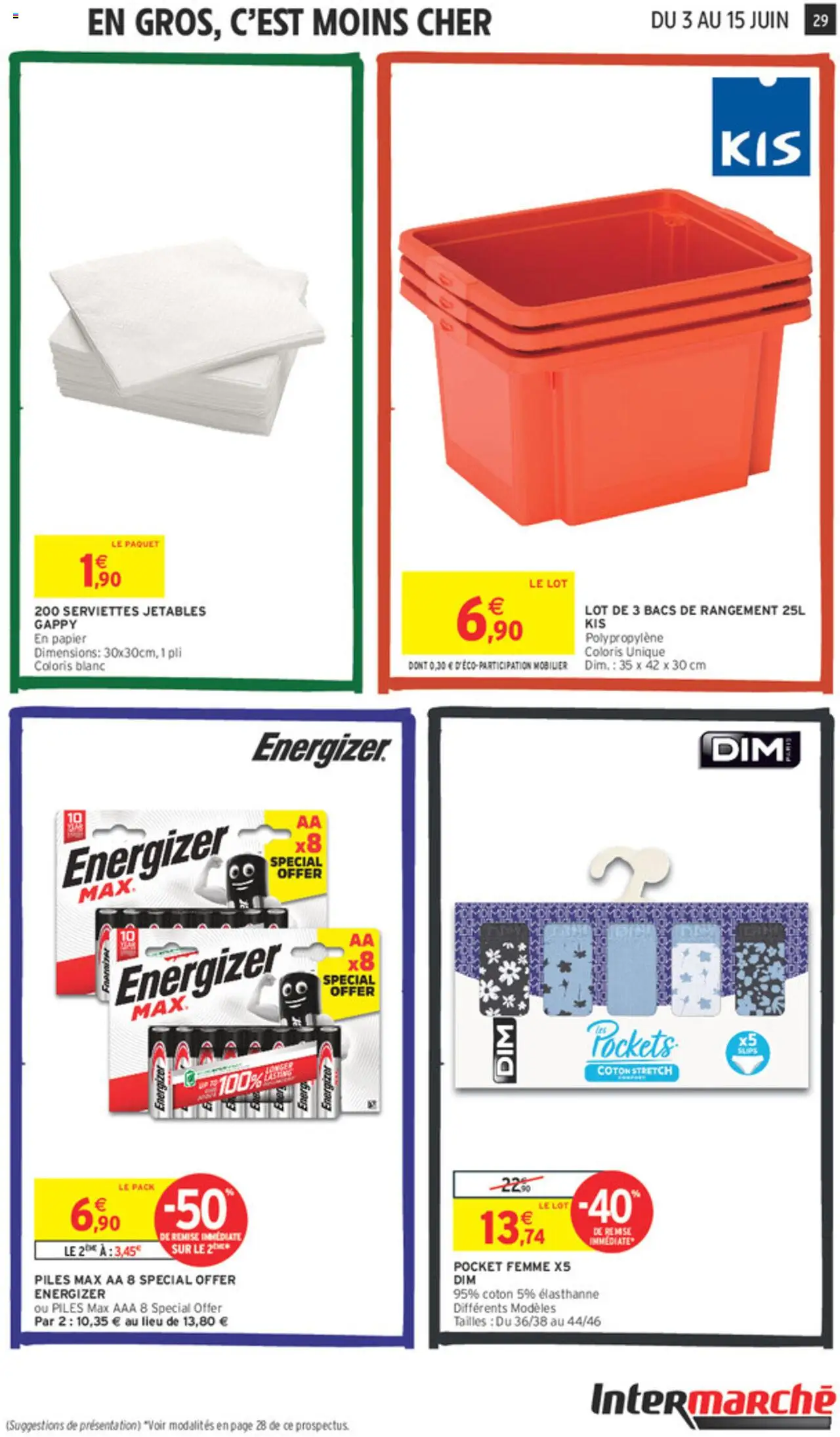  | Page: 29 | Produits: Parfum, Eponge, Tablettes lave-vaisselle, bloc WC