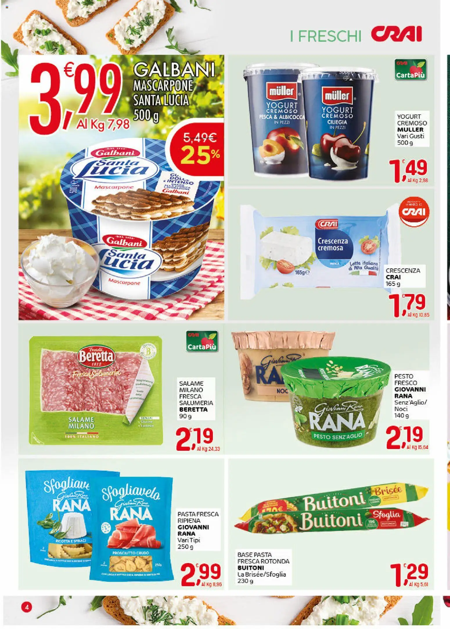 Volantino CRAI del 26.03.2026 | Pagina: 4 | Prodotti: Salame, Noci, Pesto, Mascarpone