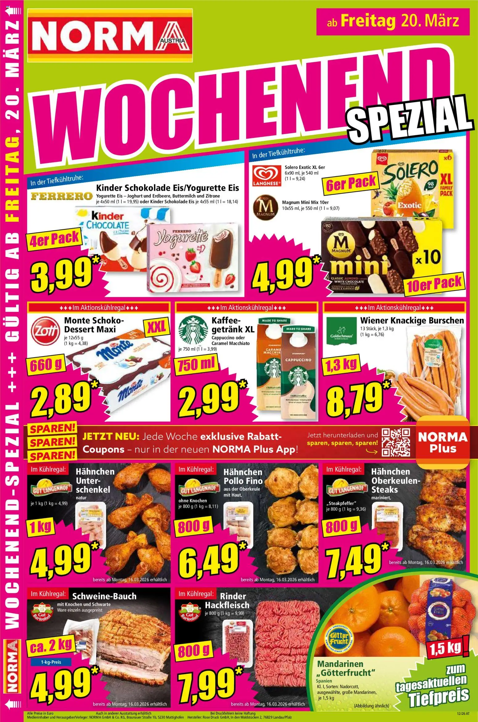 Norma Flugblatt gültig ab 16.03.2026 | Seite: 18 | Produkte: Eis, Zitrone, Joghurt, Schokolade