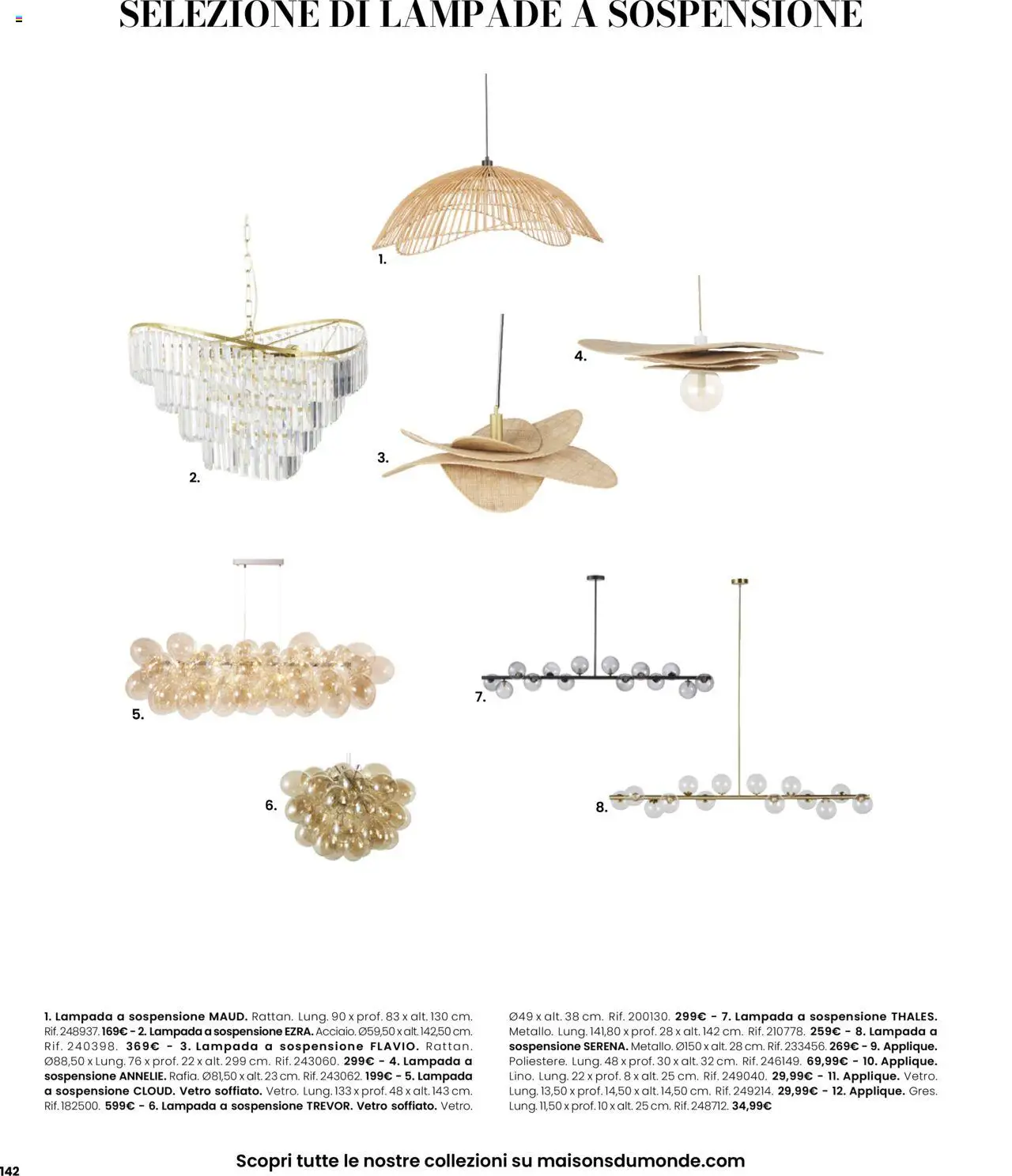 Volantino Maisons du Monde del 27.08.2025 | Pagina: 142 | Prodotti: Lampada