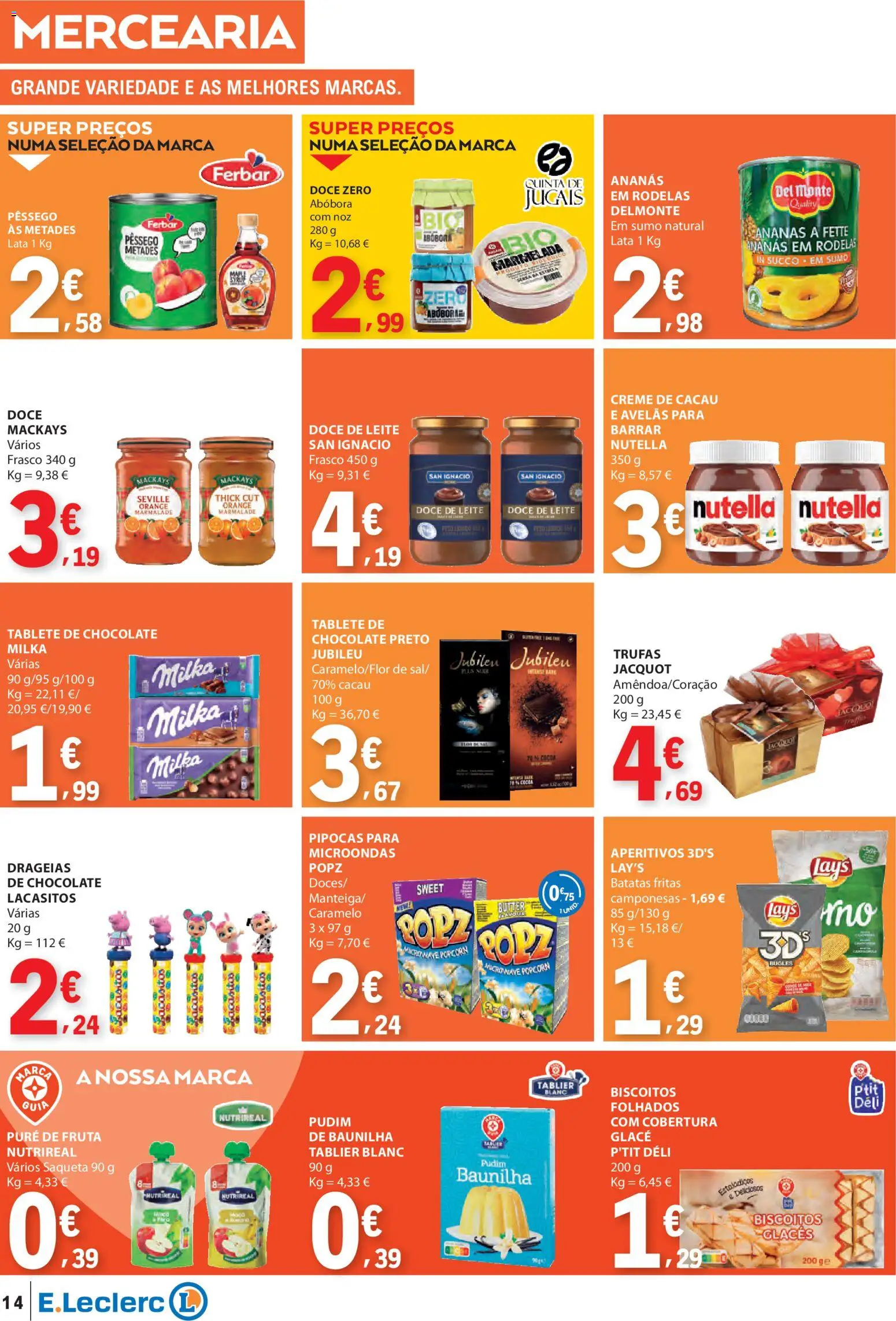 E.Leclerc folheto │ válido de 12.02.2026 | Página: 14 | Produtos: Marmelada, Pudim, Creme, Biscoitos