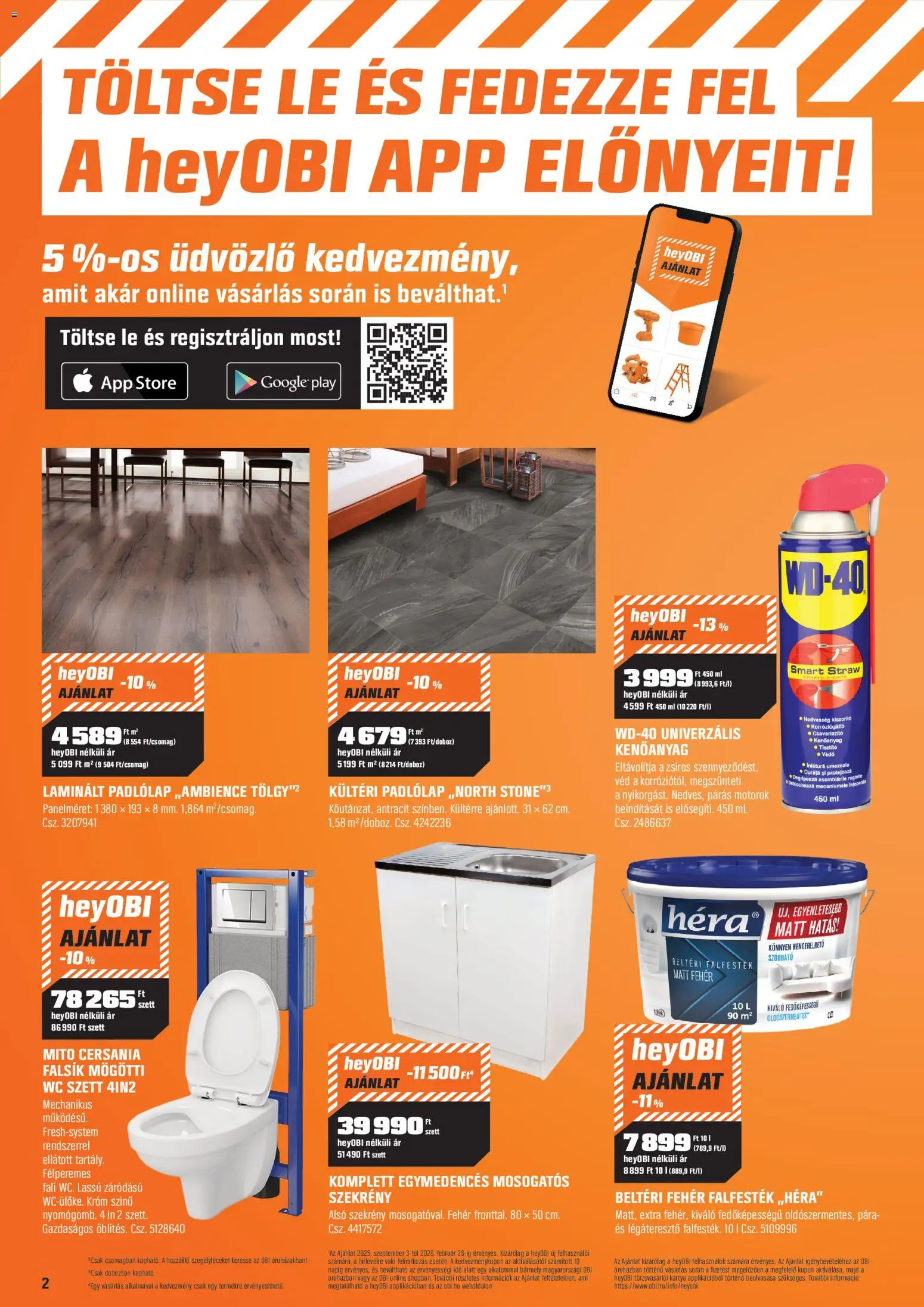 OBI akciós ujság - amely érvényes a következő dátumtól: 30.12.2025 | Oldal: 2 | Termékek: Padlólap, WC, Szekrény