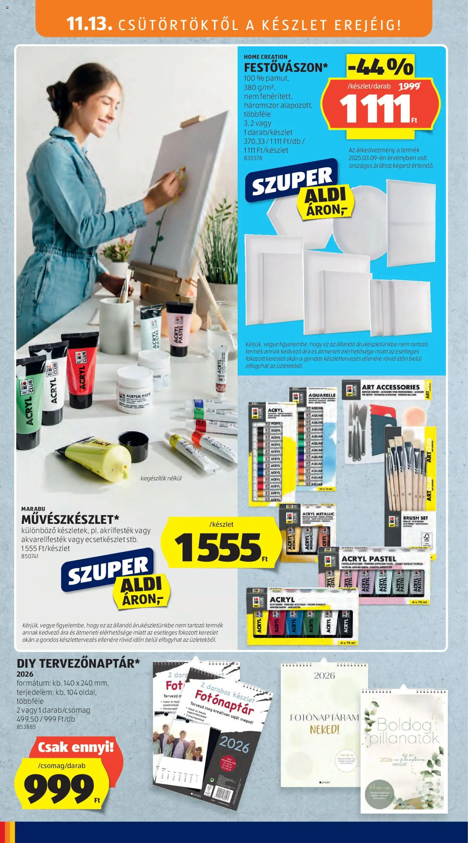 Aldi akciós ujság - amely érvényes a következő dátumtól: 13.11.2025 | Oldal: 30 | Termékek: Akrilfesték