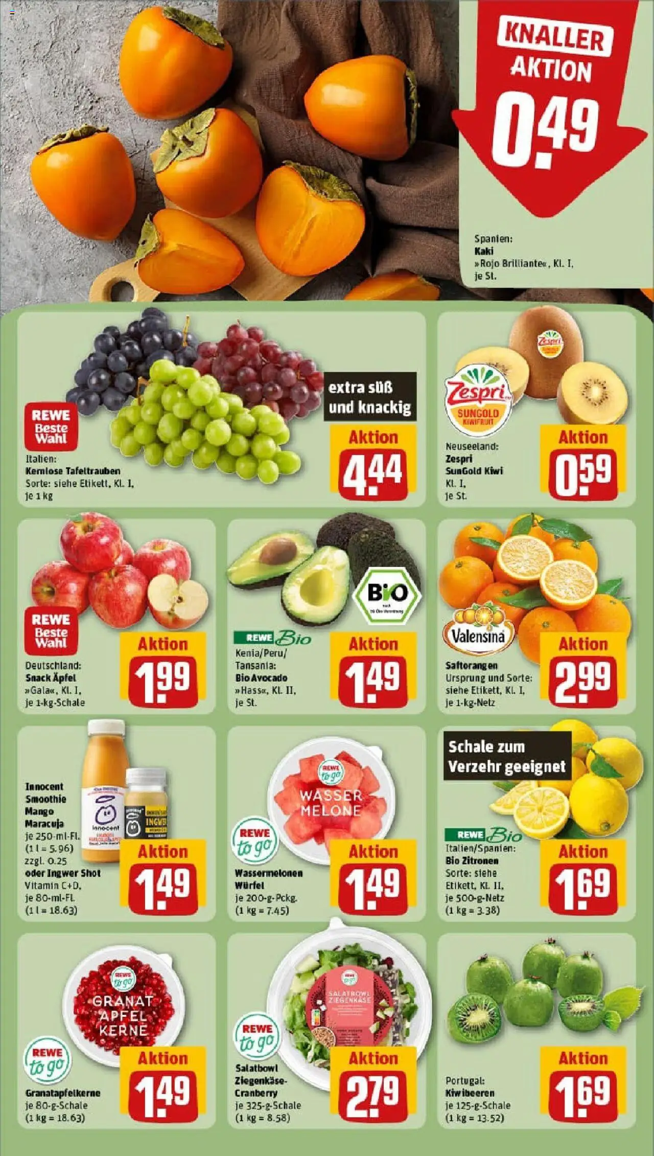 Rewe prospekt Würzburg	 – gültig ab 13.10.2025 | Seite: 6 | Produkte: Äpfel, Avocado, Wasser, Kaki