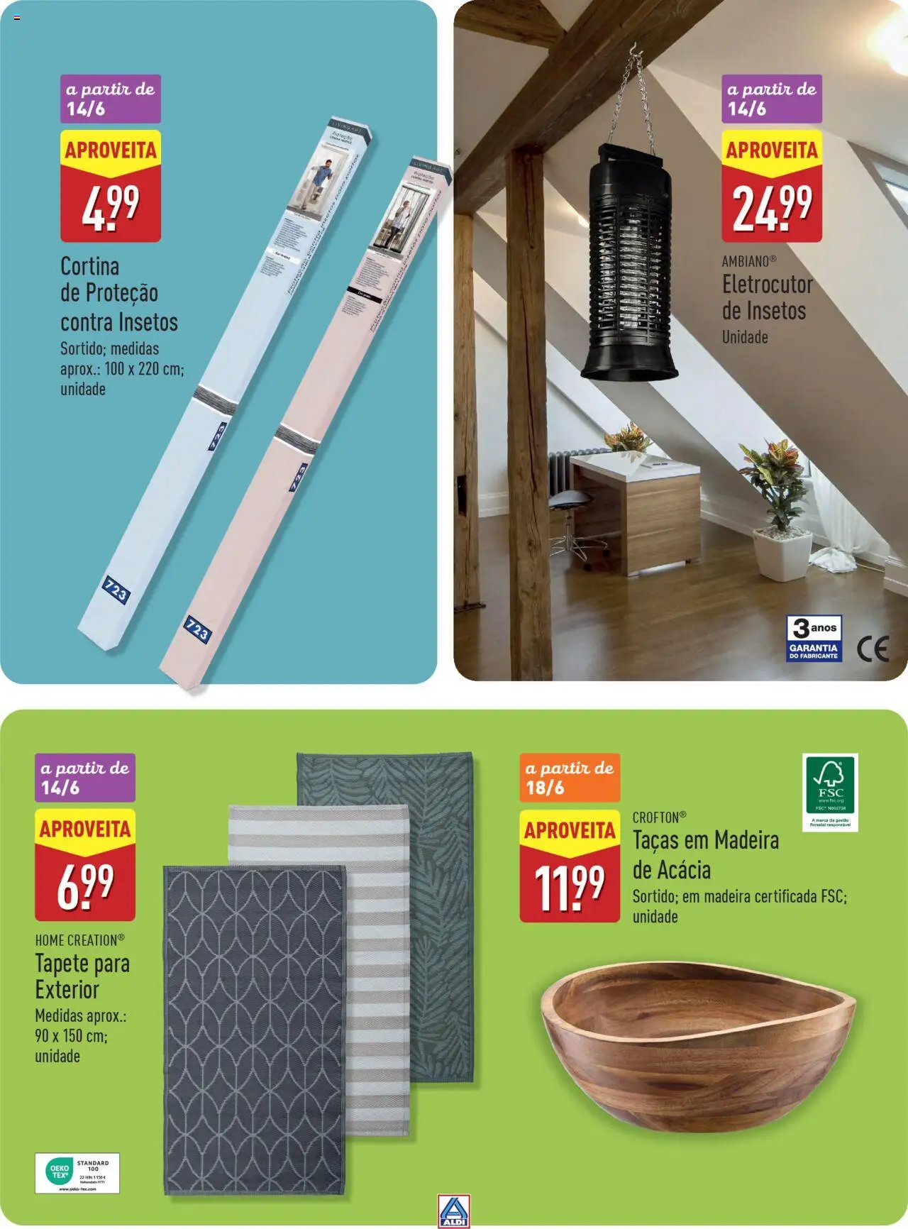 Aldi Especial Verão  │ válido de 09.06.2025 | Página: 41 | Produtos: Taças, Tapete, Cortina