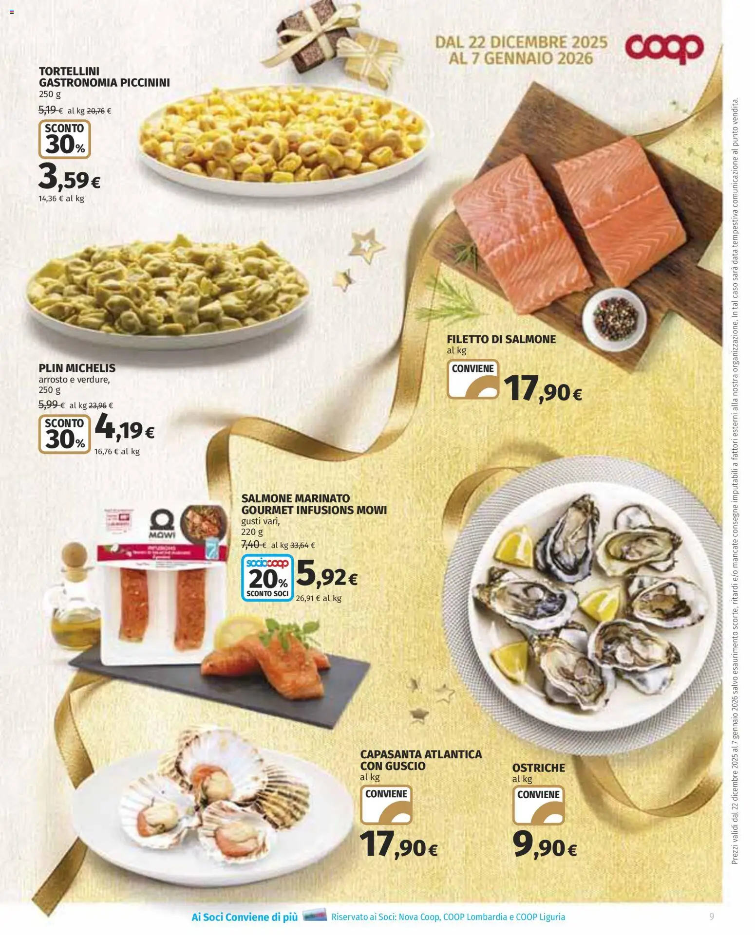 Volantino COOP del 22.12.2025 | Pagina: 9 | Prodotti: Arrosto, Salmone, Data