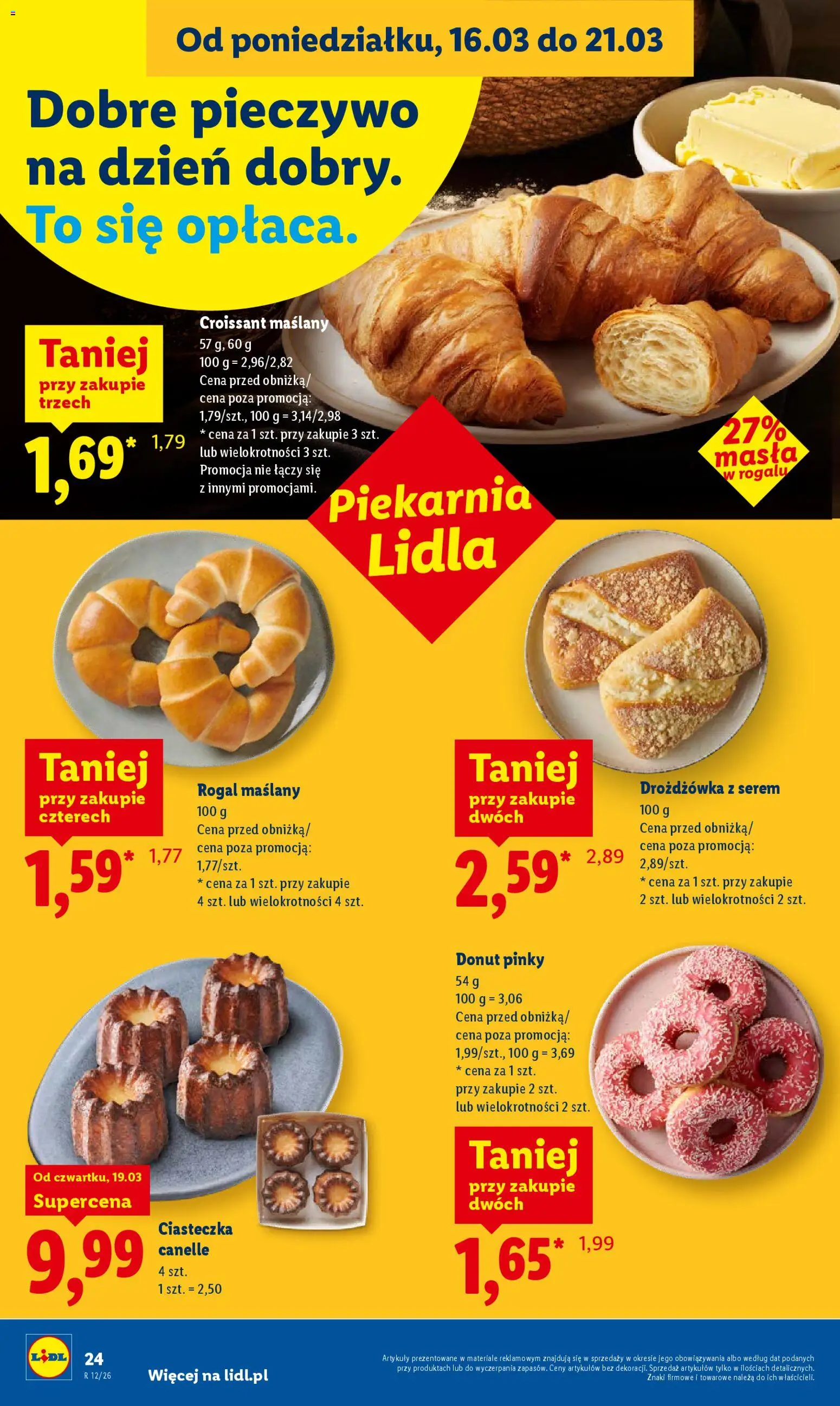 Lidl gazetka od 19.03.2026 | Strona: 24 | Produkty: Pieczywo, Piekarnia, Donut, Ciasteczka