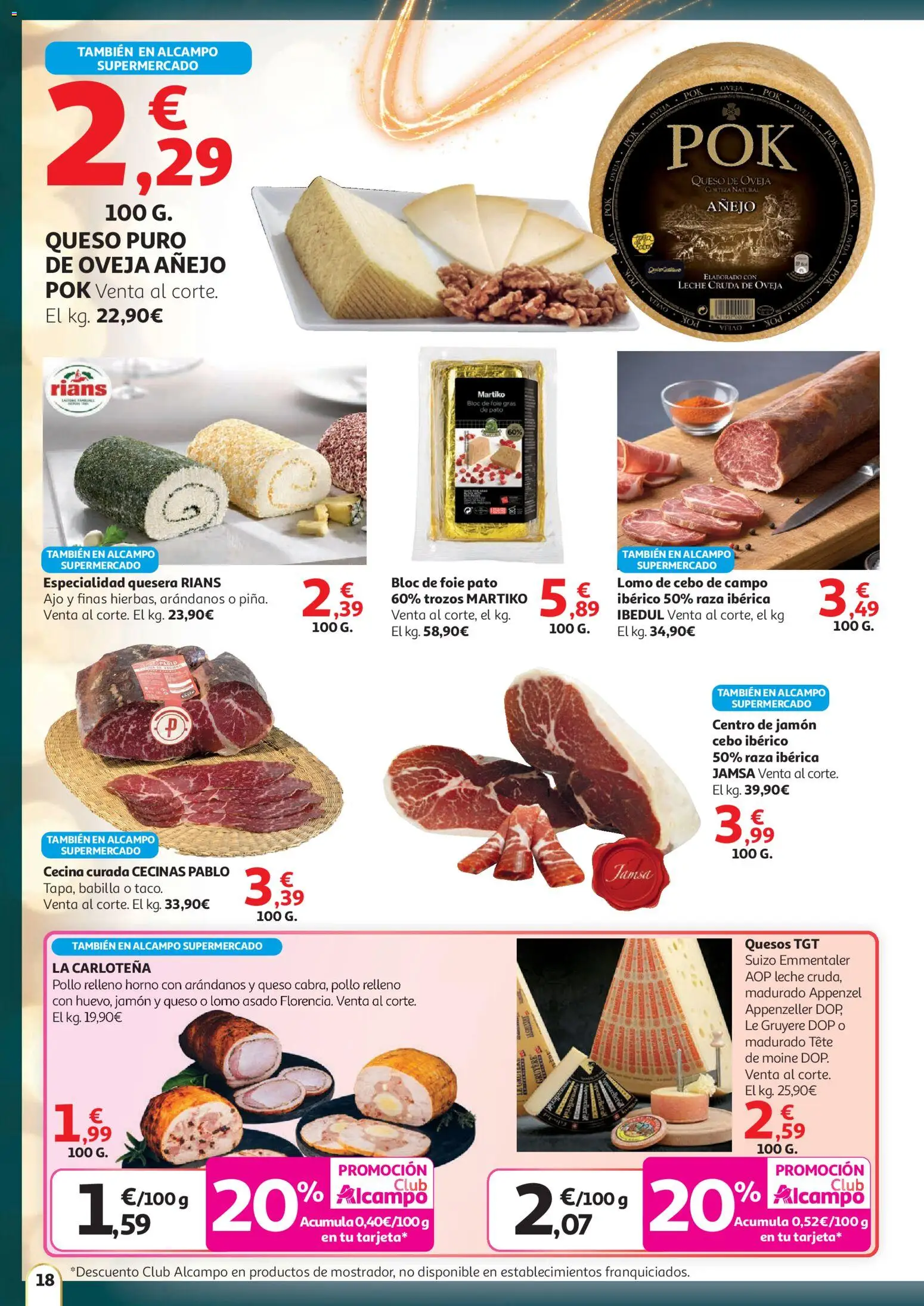 Alcampo - HG Unico │ válido desde el 11.12.2025 | Página: 18 | Productos: Queso de oveja, Leche, Queso, Jamón