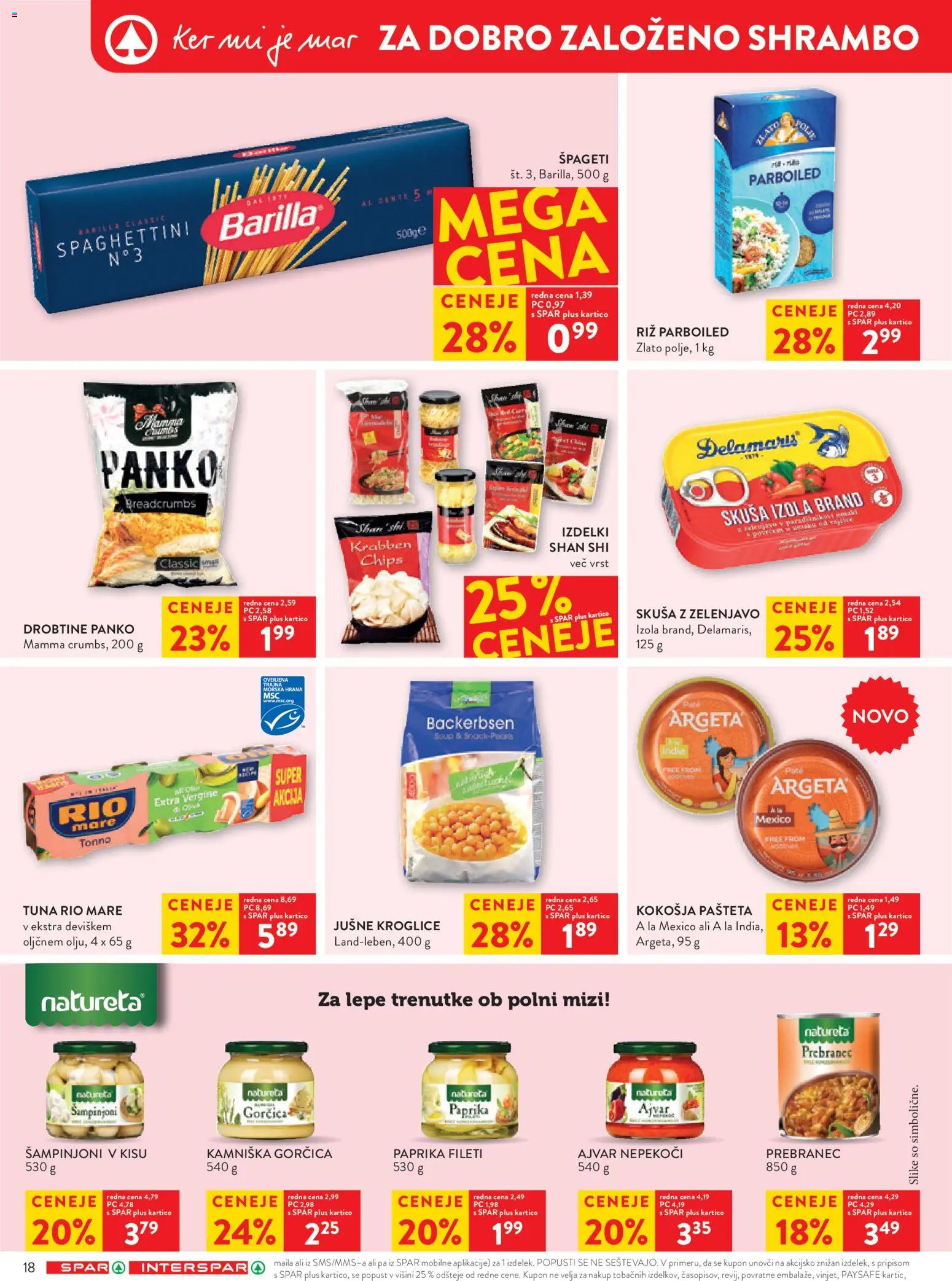 Novi Spar katalog ponudbe – veljaven od 22.04.2026 | Stran: 22 | Izdelki: Paprika, Gorčica, Jušne kroglice, Riz