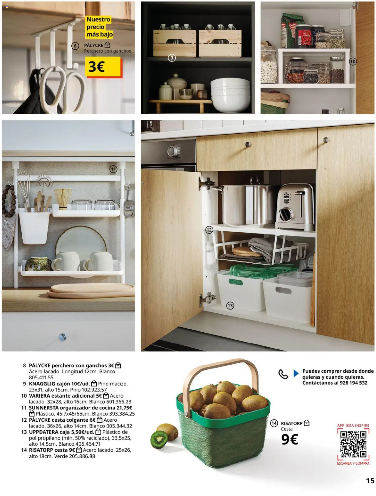 Catálogo IKEA Accesorios y decoración │ válido desde el 25.09.2025 | Página: 15 | Productos: Cocina, Estante, Caja, Cesta