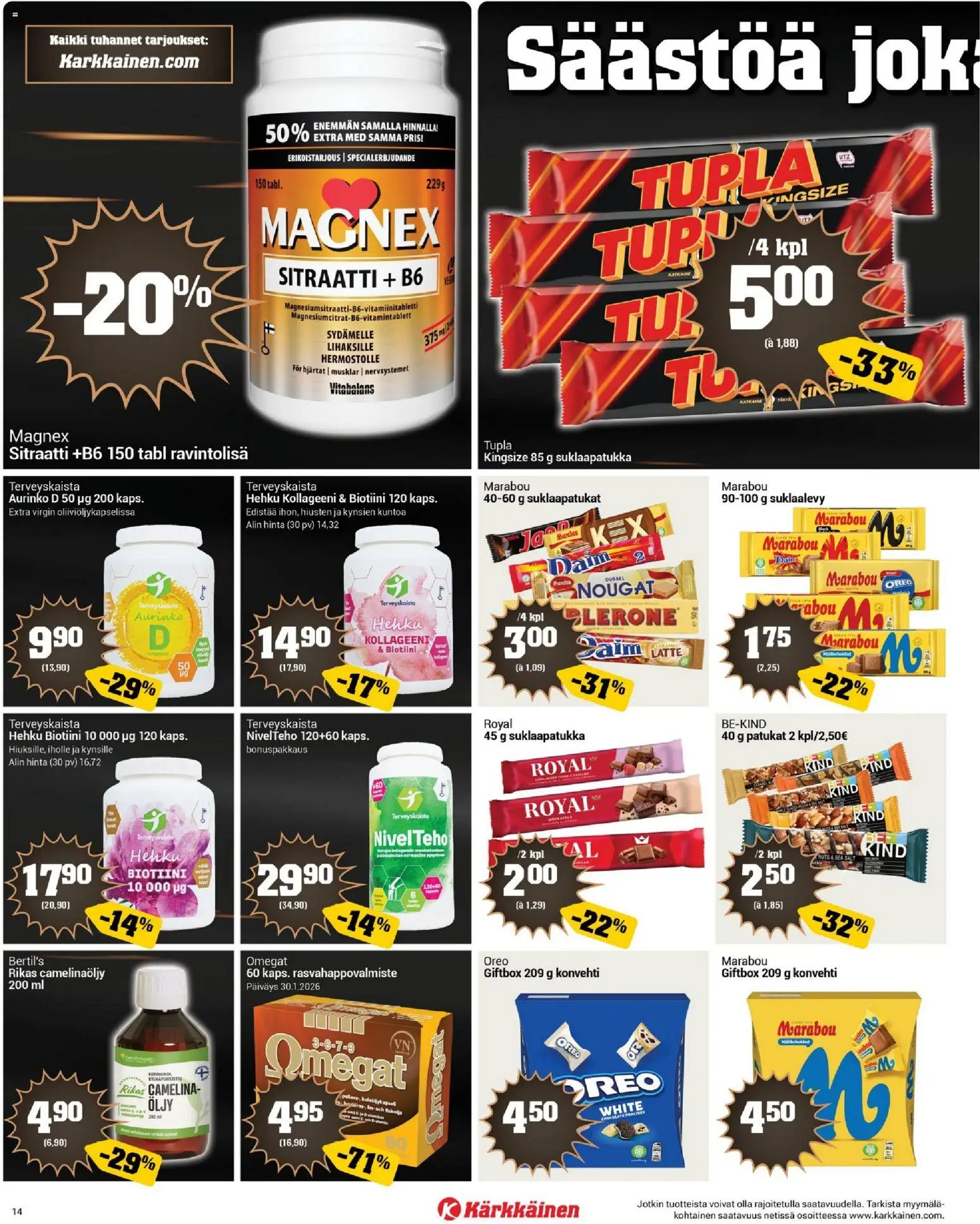 Kärkkäinen - Black Friday – voimassa 19.11.2025 alkaen | Sivu: 14 | Tuotteet: Oreo, Suklaapatukat, Öljy