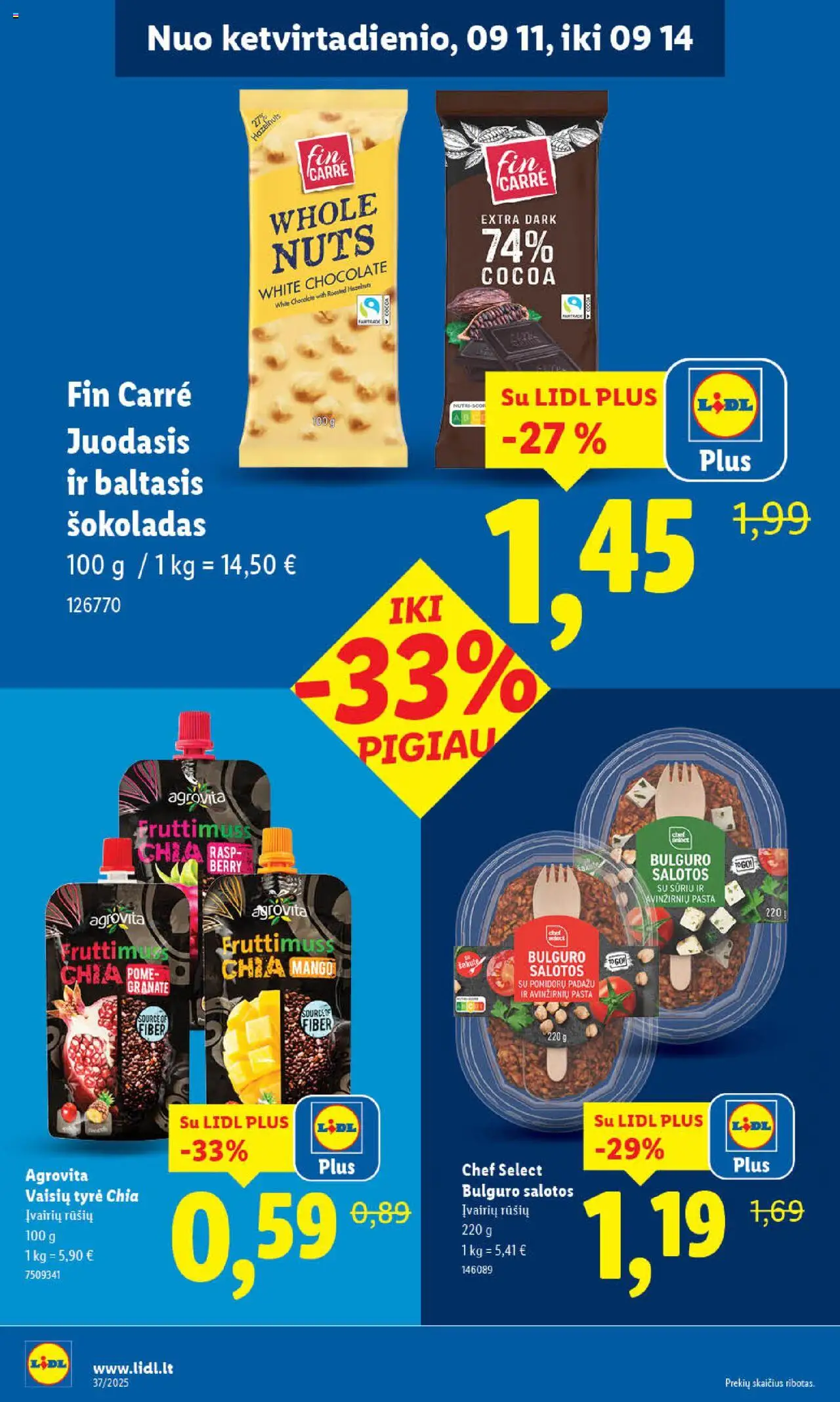 LIDL akcijos nuo 08.09.2025 | Puslapis: 44 | Prekių: Tyrė, Salotos, Šokoladas