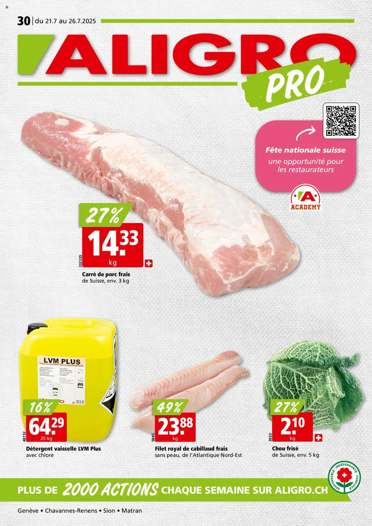 Aligro Aktionen - Chavannes, Matran, Genf, Sitten ab 21.07.2025 | Seite: 1