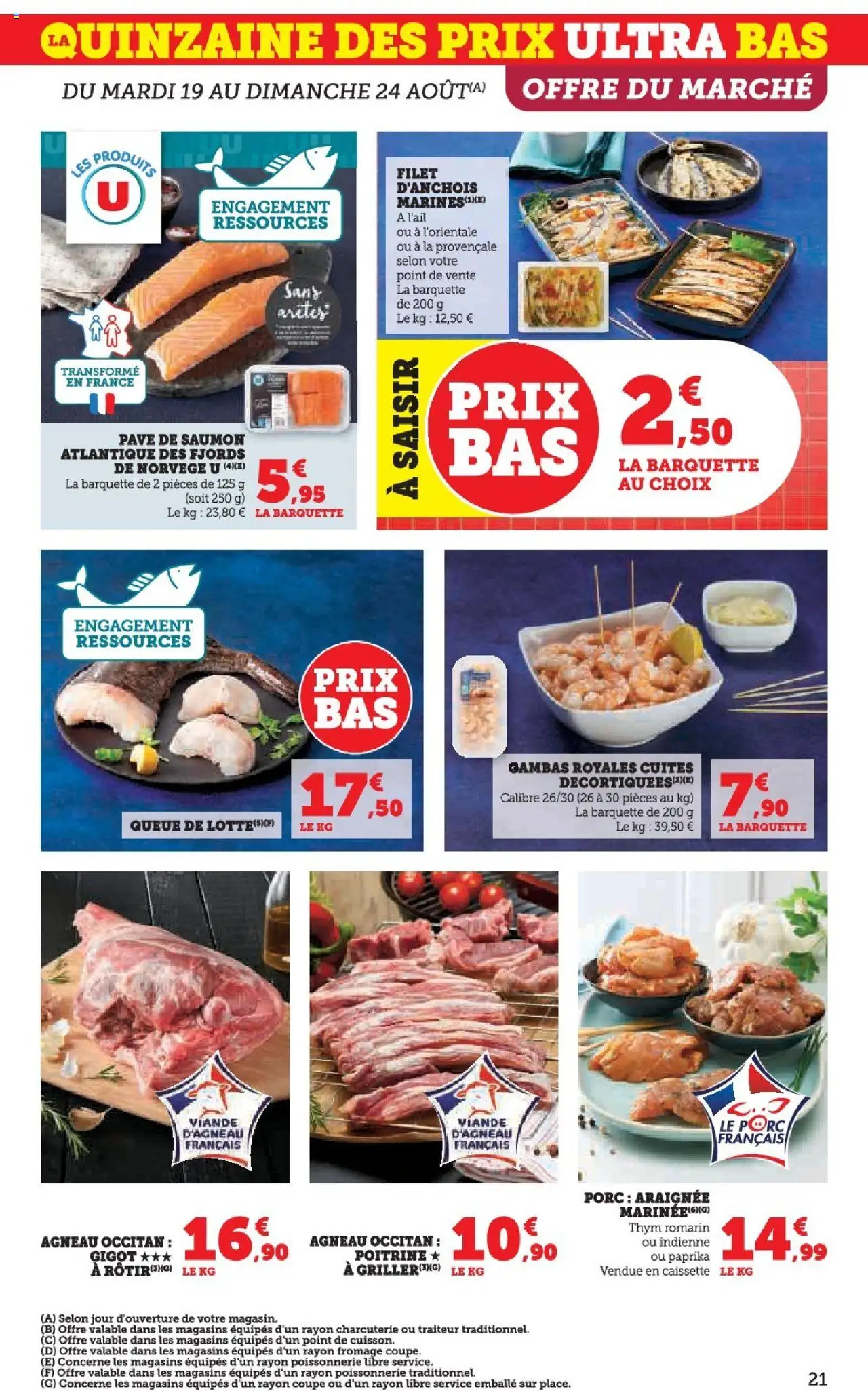  | Page: 21 | Produits: Queue de lotte, Poissonnerie, Viande, Porc