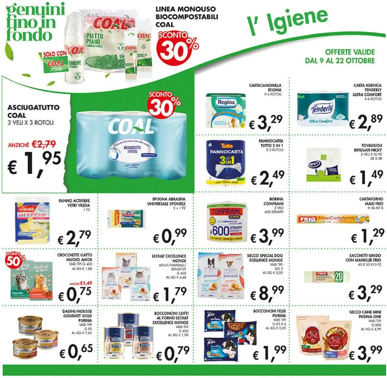 Volantino Coal del 09.10.2025 | Pagina: 20 | Prodotti: Carta igienica, Crocchette, Crocchette gatto, Forno