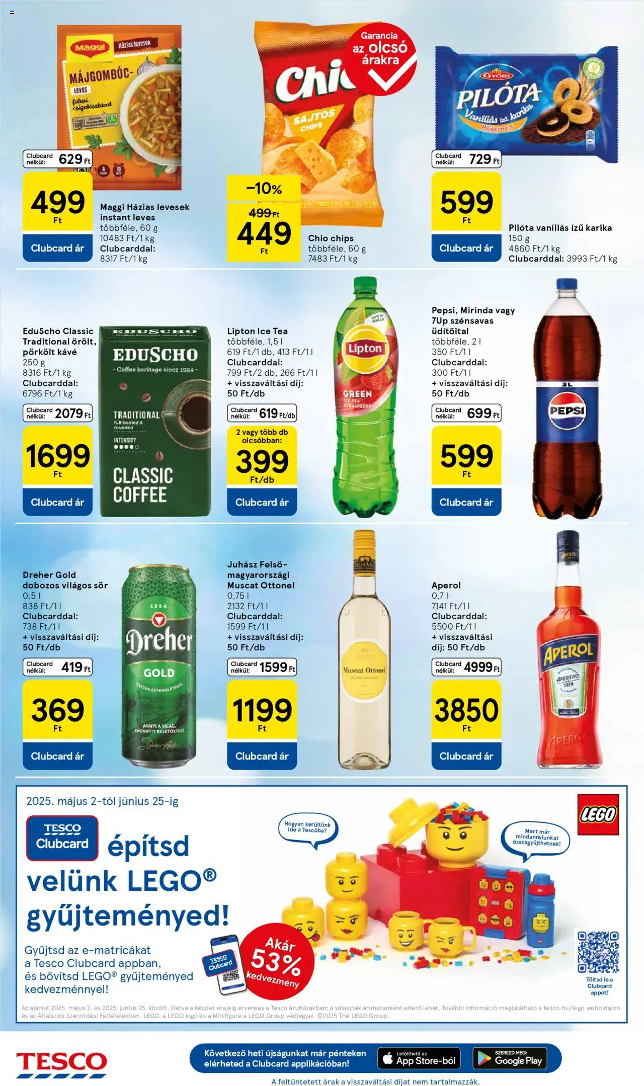 Tesco akciós ujság - amely érvényes a következő dátumtól: 29.05.2025 | Oldal: 4 | Termékek: Chips, Pepsi, Ice tea, Maggi