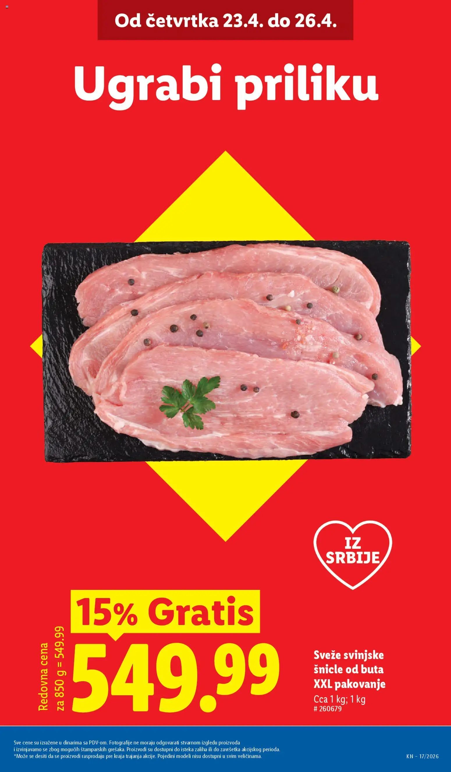 Lidl katalog - važi od 23.04.2026 | Strana: 5 | Proizvode: Svinjske šnicle, Pakovanje