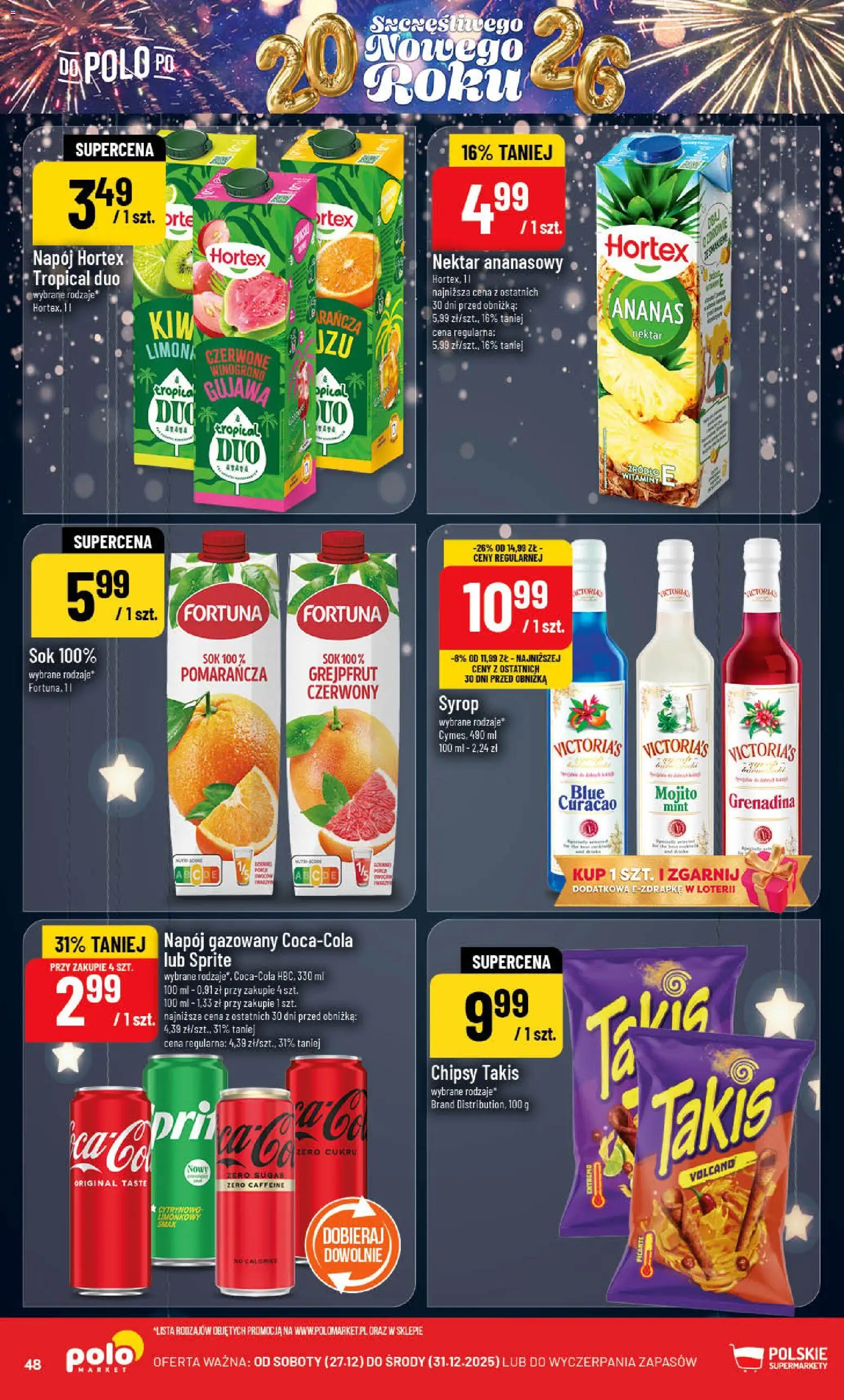 POLOmarket Gazetka od 27.12.2025 | Strona: 48 | Produkty: Chipsy, Winogrono, Sprite, Grejpfrut