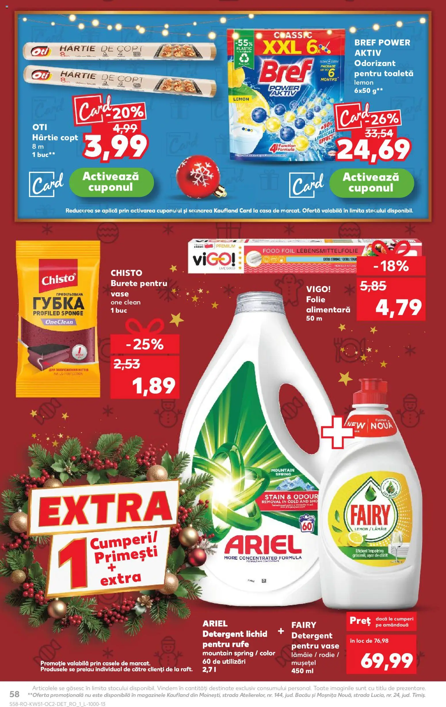 Kaufland RO akciós ujság - amely érvényes a következő dátumtól: 17.12.2025 | Oldal: 58 | Termékek: Ariel