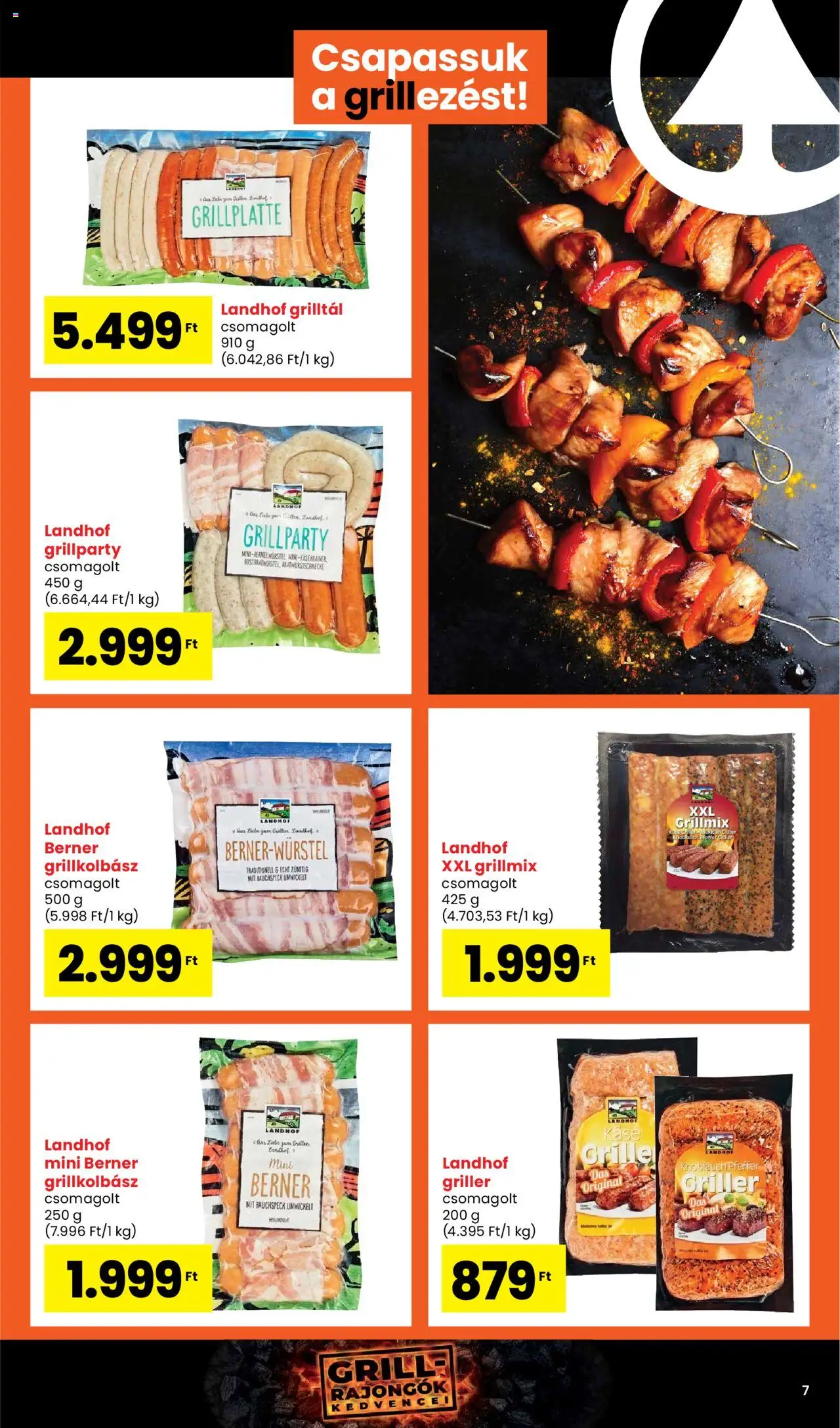 Spar akciós ujság - amely érvényes a következő dátumtól: 02.05.2025 | Oldal: 7 | Termékek: Grillkolbász, Grill