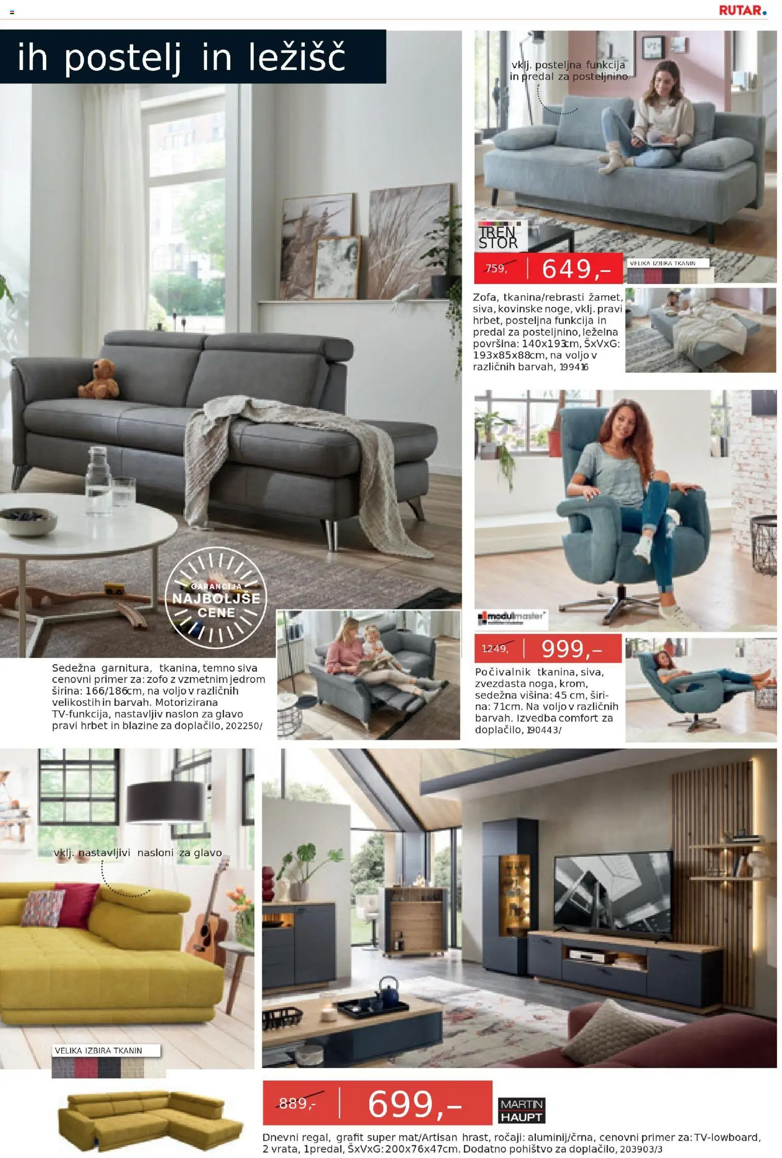 Novi Rutar katalog ponudbe – veljaven od 05.11.2025 | Stran: 3 | Izdelki: Pohištvo