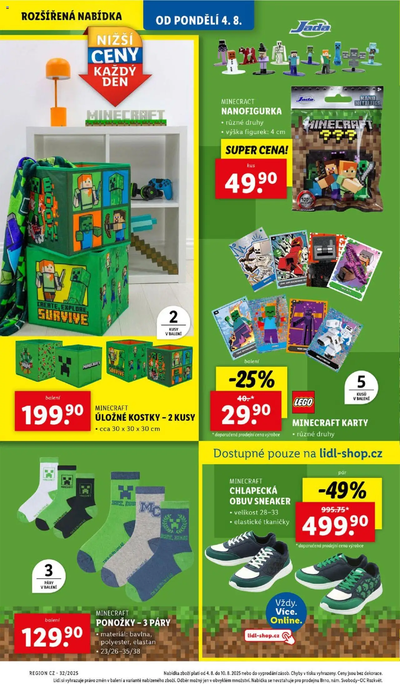 Lidl leták - Spotřební zboží od 04.08.2025 | Strana: 4 | Produkty: LEGO, Tkaničky, Kostky, Karty