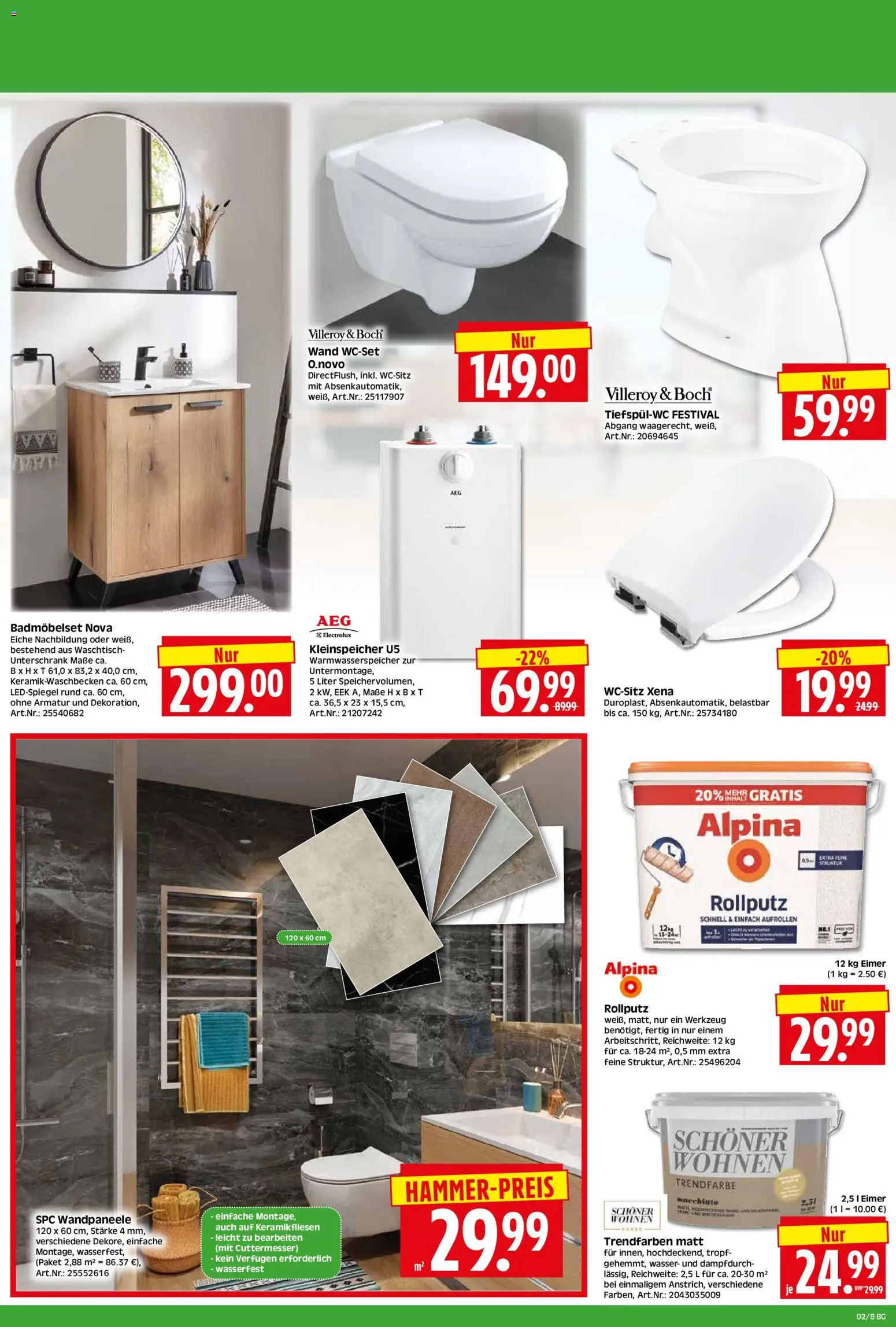 HERKULES Bau & Garten – gültig ab 05.01.2026 | Seite: 8 | Produkte: Armatur, Waschtisch, Unterschrank, Wasser