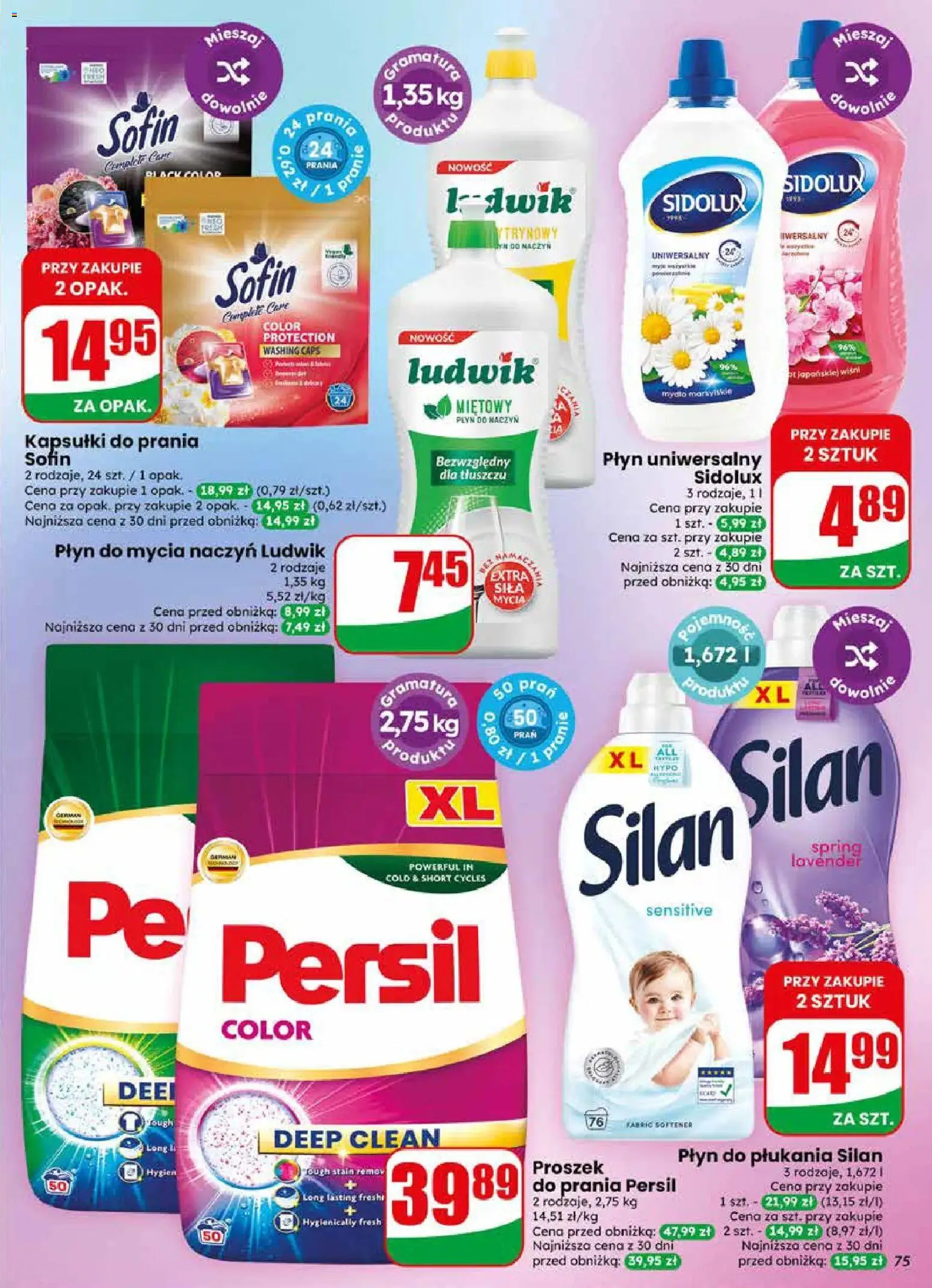 Dino gazetka od 22.04.2026 | Strona: 75 | Produkty: Kapsułki do prania, Proszek do prania, Detergent, Proszek do prania Persil