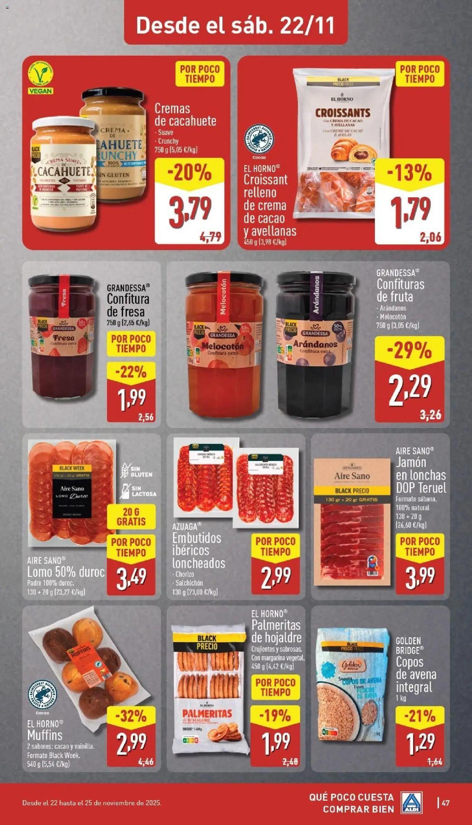 Aldi folleto Península │ válido desde el 17.11.2025 | Página: 47 | Productos: El horno, Margarina, Horno, Φρυγανιές σικάλεως