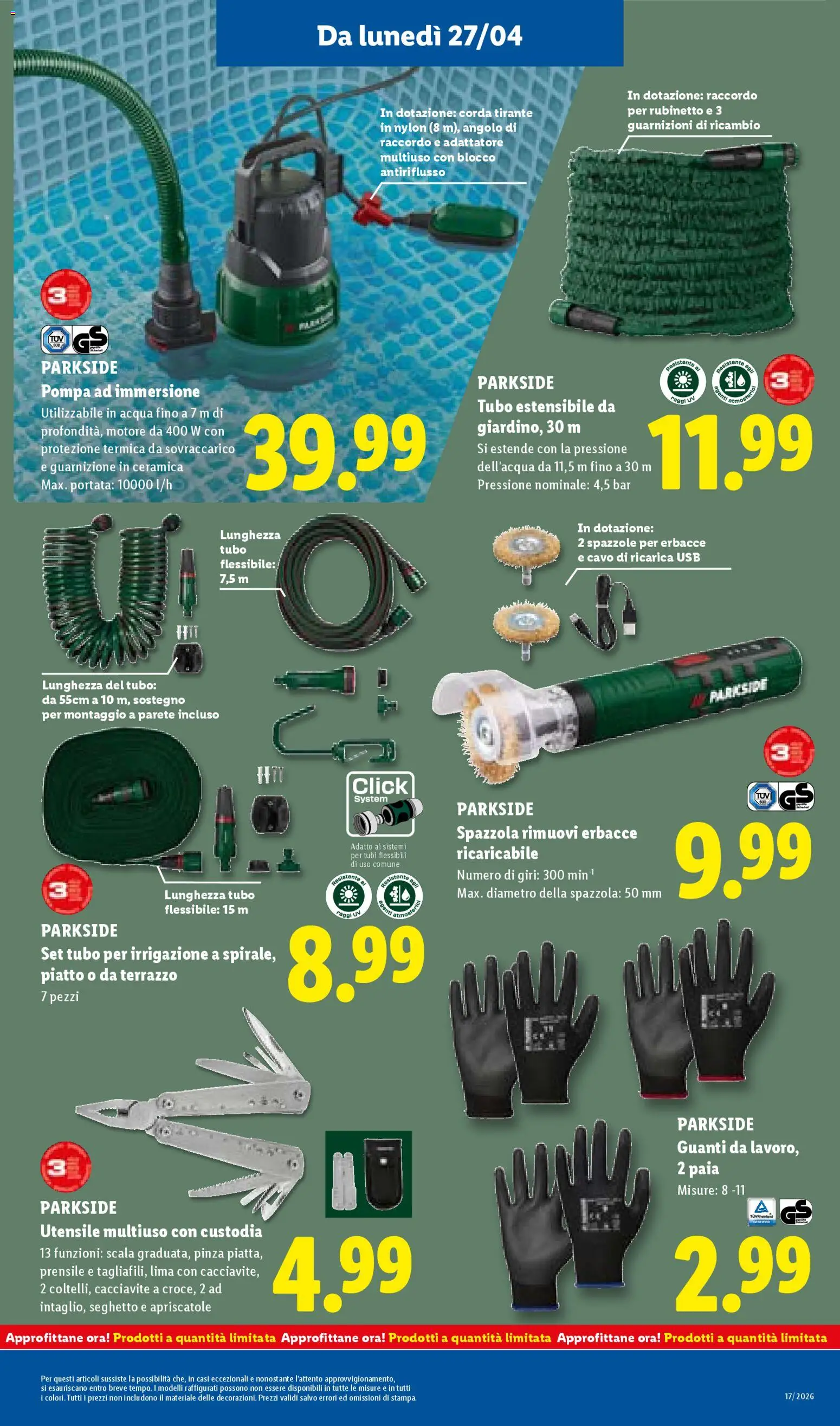 Volantino Lidl del 23.04.2026 | Pagina: 47 | Prodotti: Lima, Tubo, Guanti, Scala