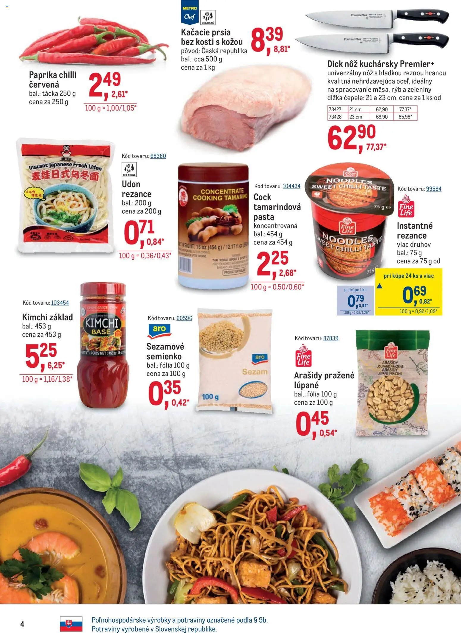 Nové Metro akcie – leták je platný od 25.02.2026 | Strana: 4 | Produkty: Paprika, Kačacie prsia, Rezance, Arašidy