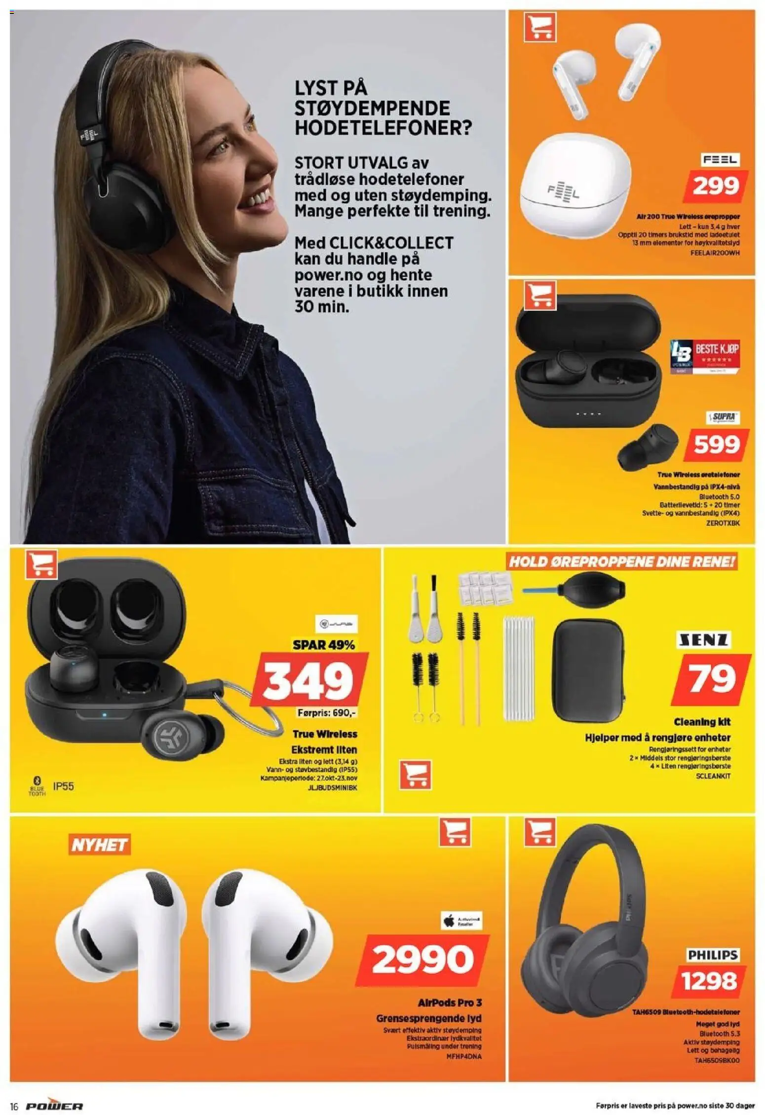 {H1} | Side: 16 | Produkter: Clémentine, Lyd, Hodetelefoner, Вермішель